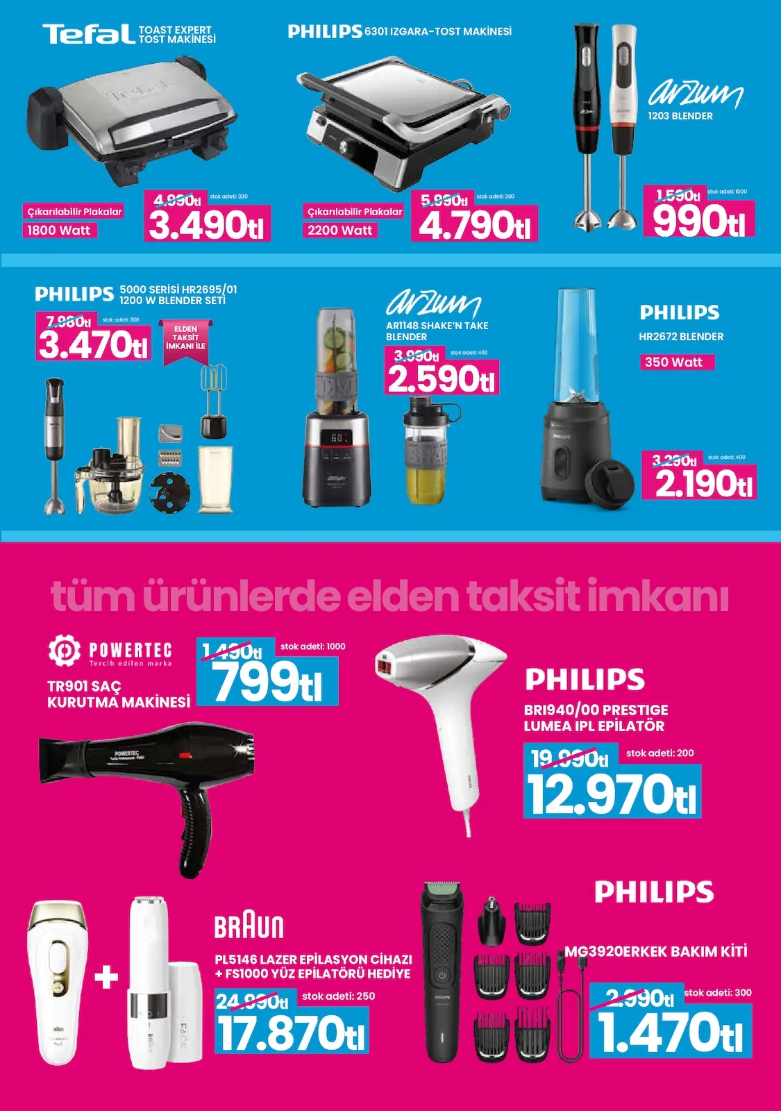Taşpınar Taşpınar 16 Mayıs 2026 Aktüel Kataloğu sayfa 3: Tefal Toast Expert Tost Makinesi, Philips Hr2672 Blender