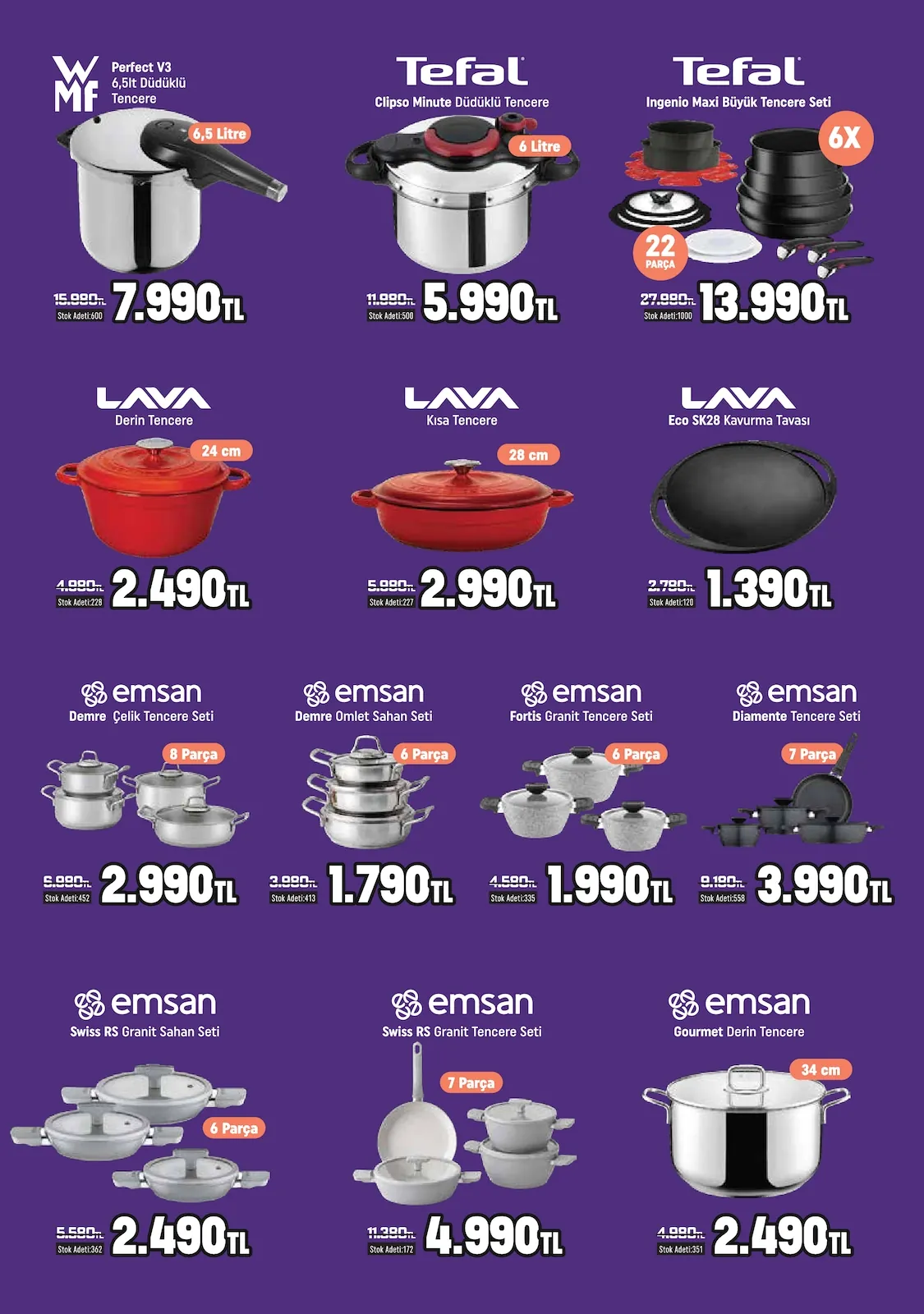 Taşpınar Taşpınar 16 Mayıs 2026 Aktüel Kataloğu sayfa 4: Tefal Clipso Minute Düdüklü Tencere 6 Litre, Tefal Ingenio Maxi Büyük Tencere Seti 22 Parça