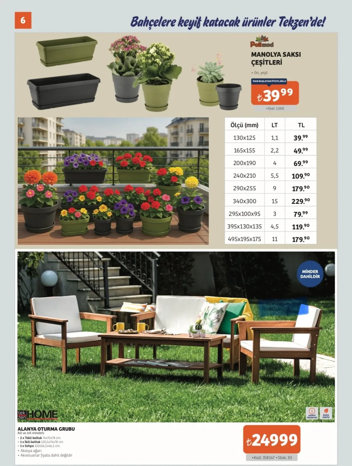 Tekzen Tekzen 16 Mart 2026 Aktüel Kataloğu sayfa 6: Manolya Saksı Çeşitleri, Manolya Saksı Çeşitleri