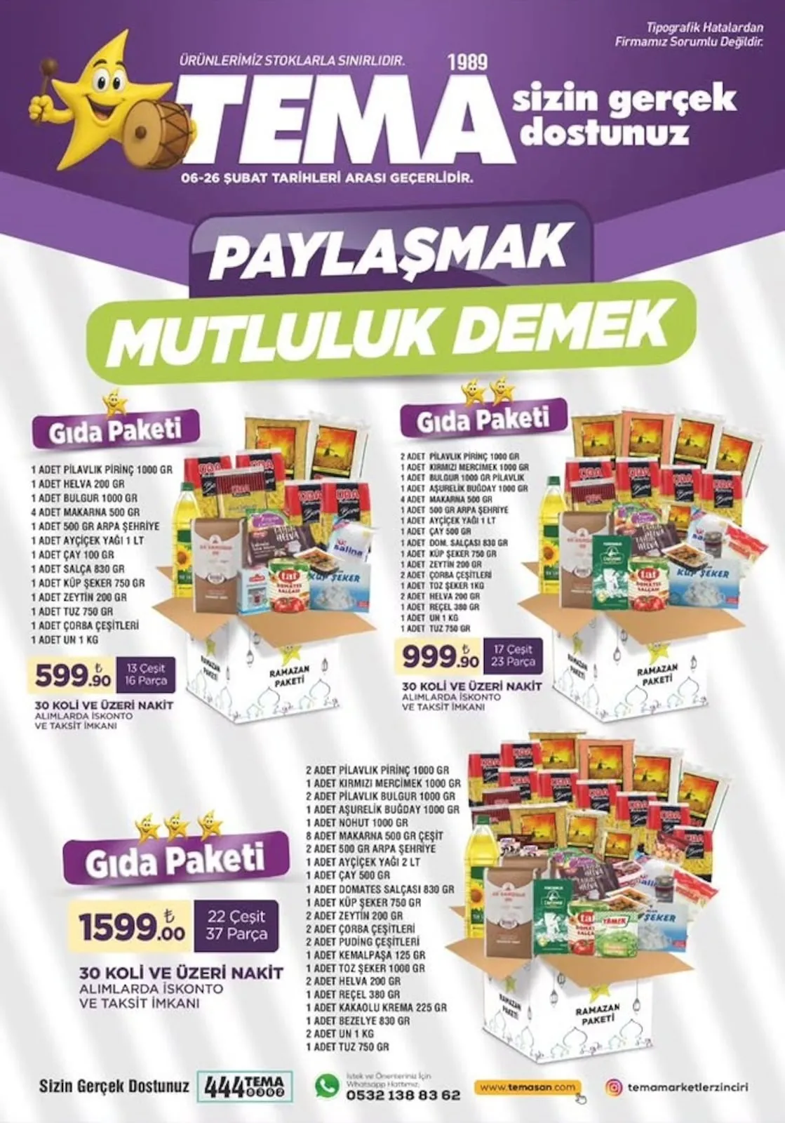 Tema Tema Market 6 Şubat 2026 Aktüel Kataloğu sayfa 1: Gıda Paketi