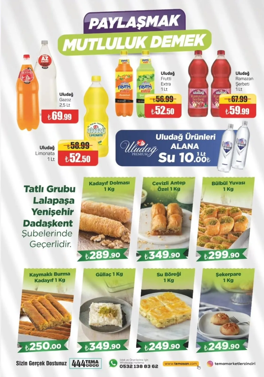 Tema Tema Market 6 Şubat 2026 Aktüel Kataloğu sayfa 10: Su Böreği 1 Kg, Güllac 1 Kg