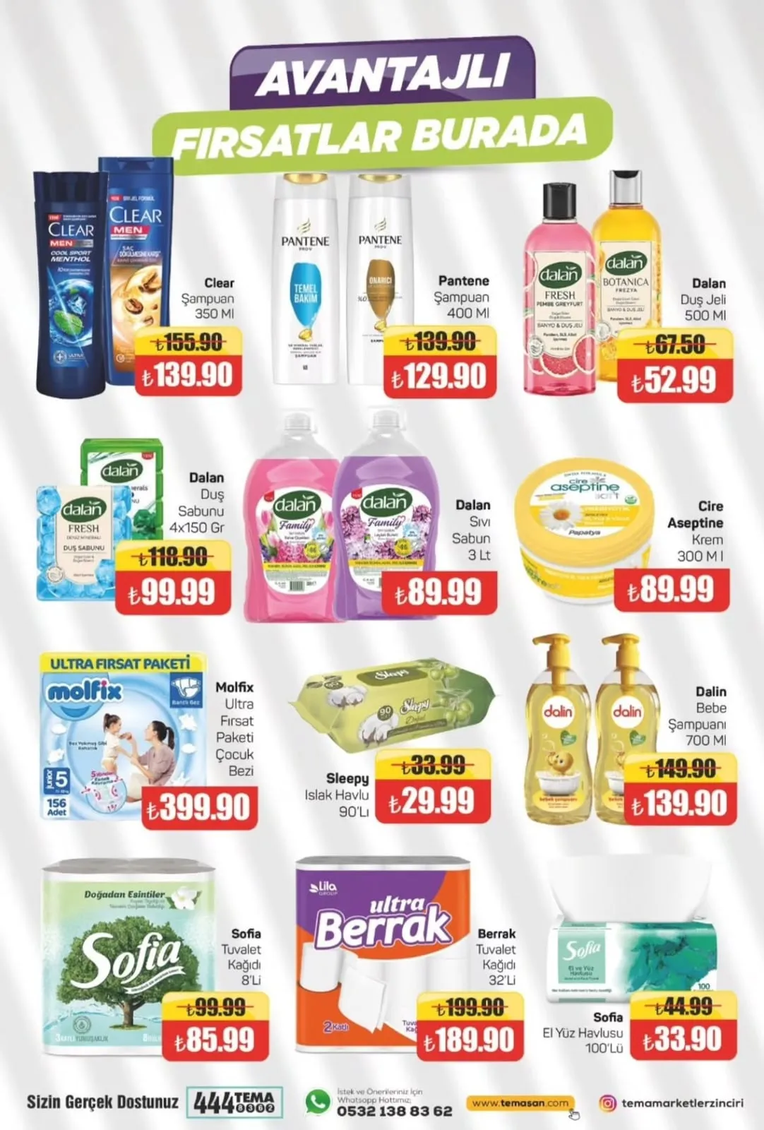 Tema Tema Market 6 Şubat 2026 Aktüel Kataloğu sayfa 16: Dalan Duş Jeli 500 Ml, Molfix Ultra Fırsat Paketi Çocuk Bezi