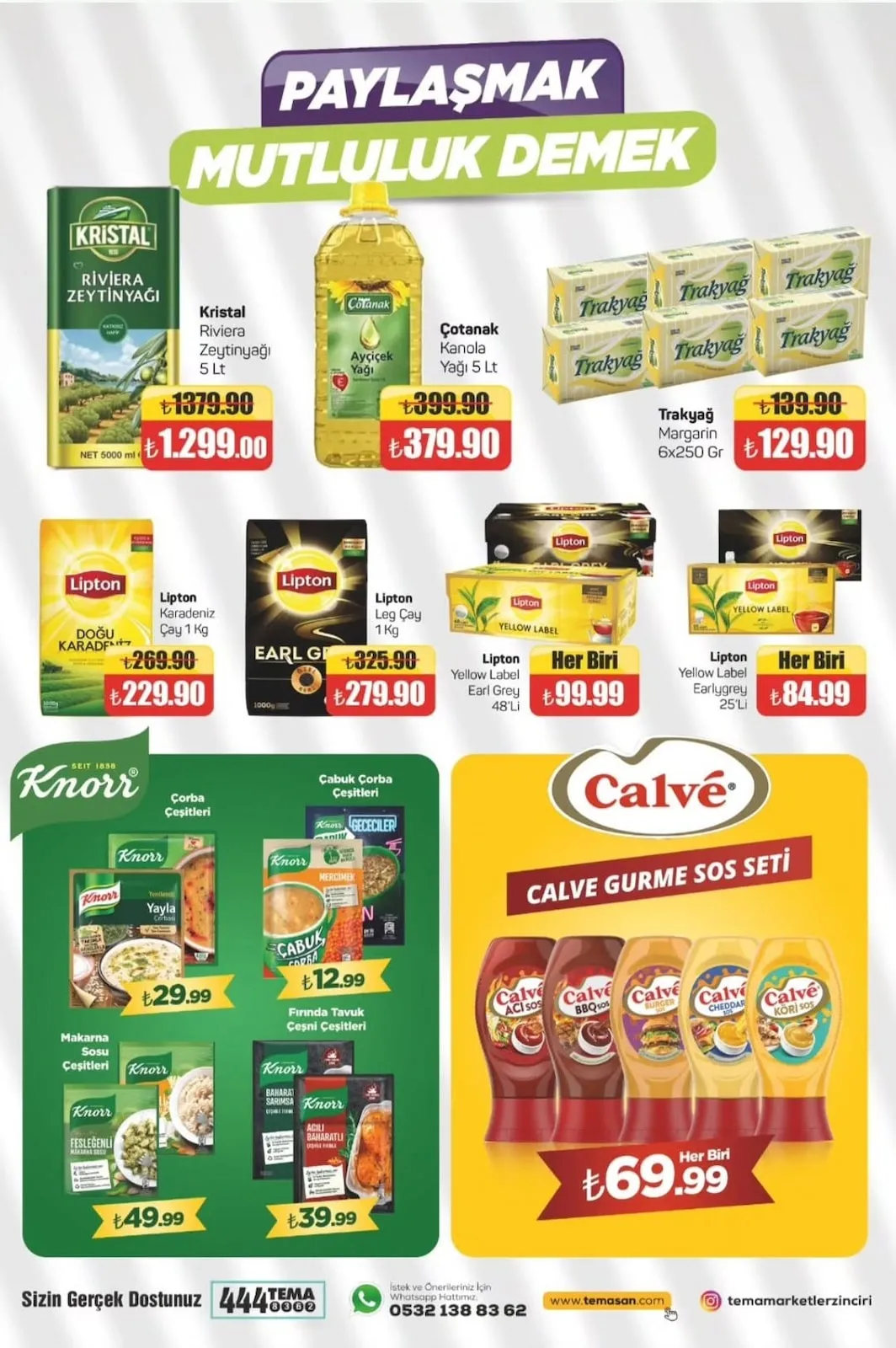 Tema Tema Market 6 Şubat 2026 Aktüel Kataloğu sayfa 2: Trakyağ Margarin 6X250 Gr, Lipton Yellow Label Earl Grey 25'Li