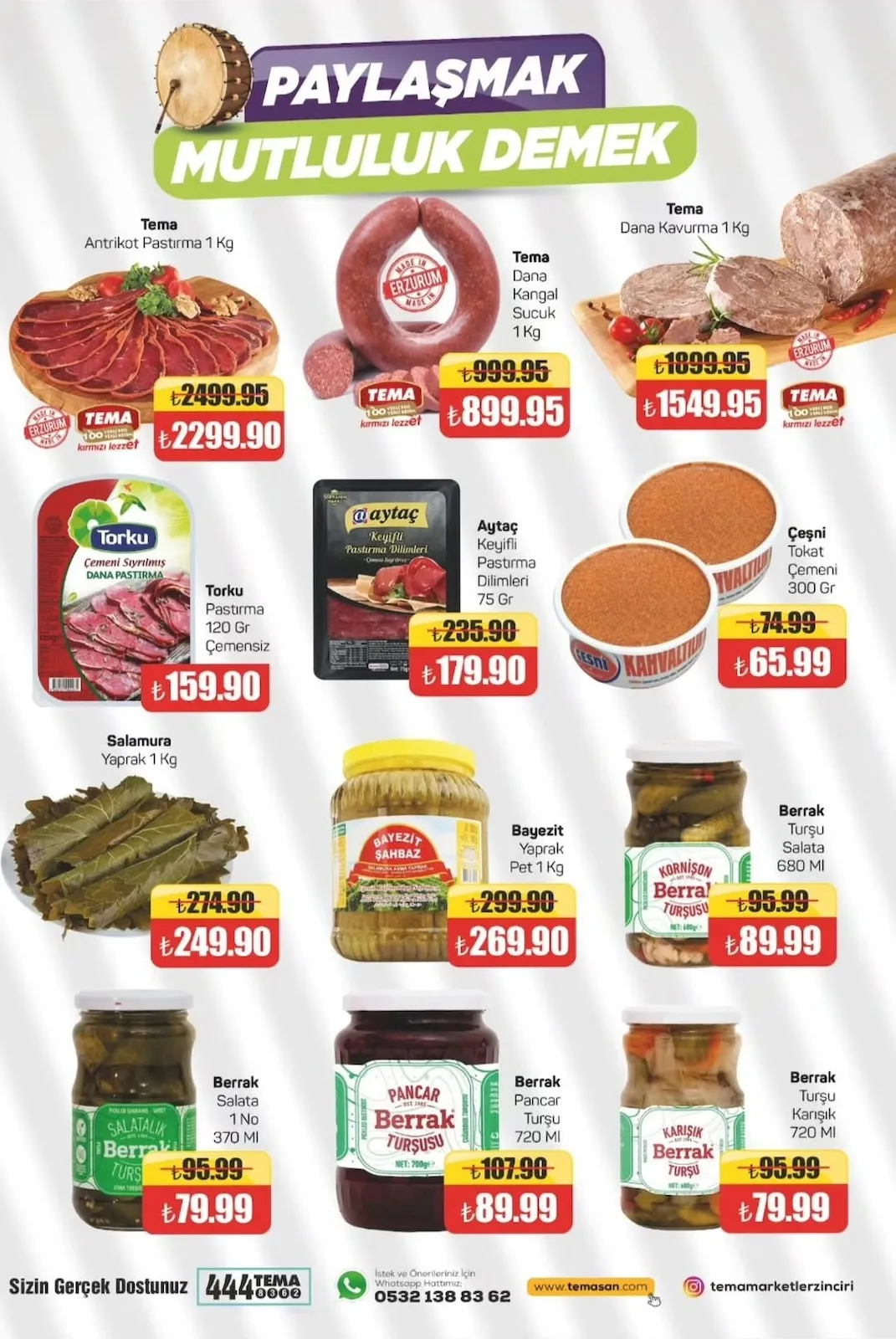 Tema Tema Market 6 Şubat 2026 Aktüel Kataloğu sayfa 5: Berrak Turşu Salata 680 Ml, Salamura Yaprak 1 Kg