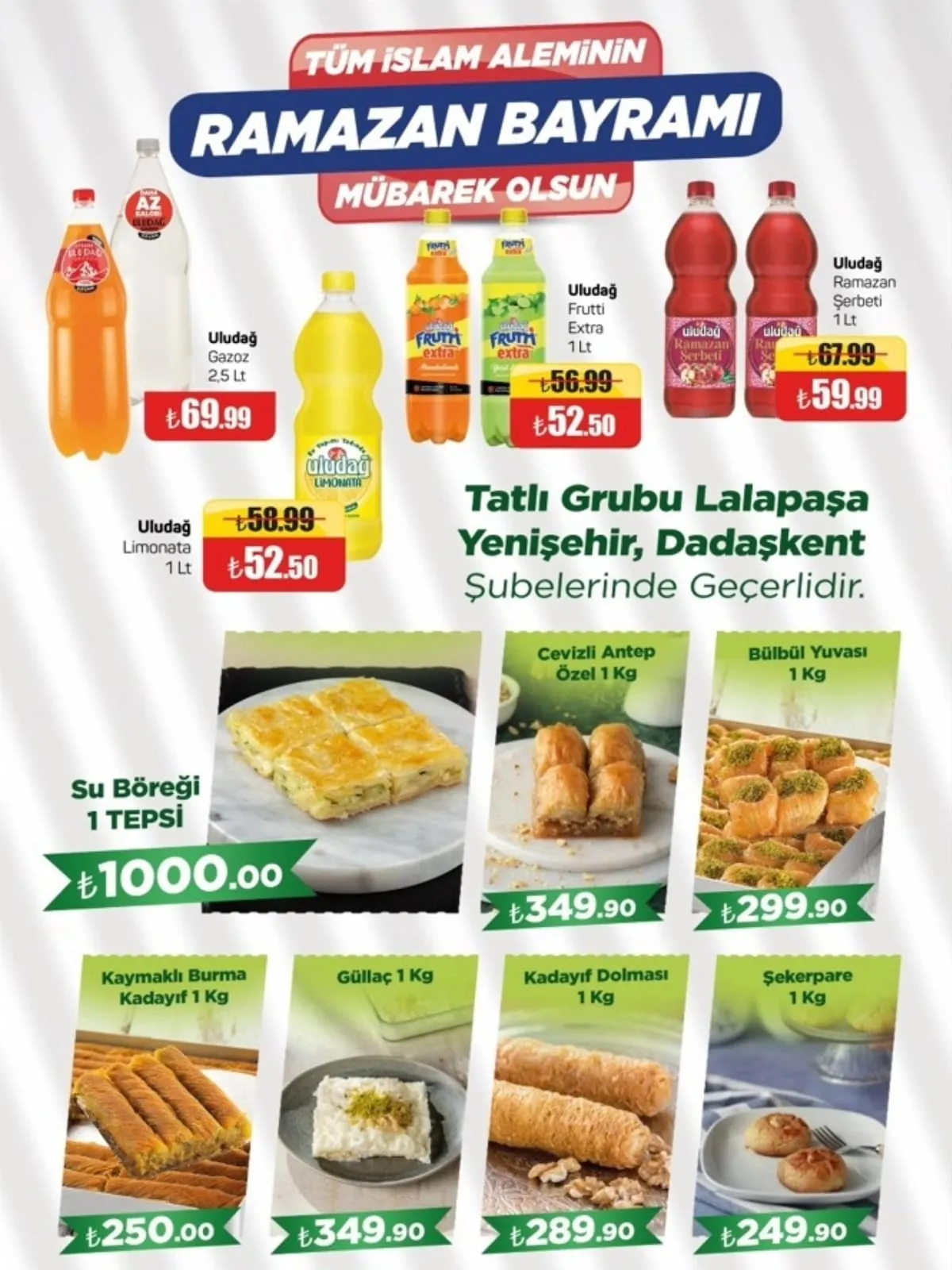 Tema Tema Market 6 Mart 2026 Aktüel Kataloğu sayfa 7: Uludağ Ramazan Şerbeti 1Lt, Kadayıf Dolması 1 Kg