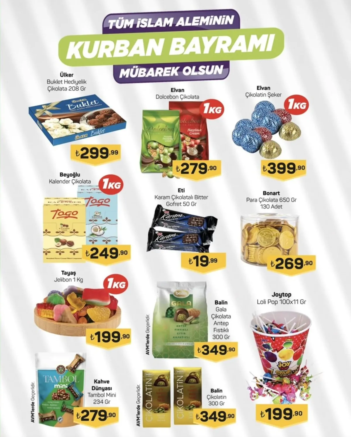 Tema Tema Market 15 Mayıs 2026 Aktüel Kataloğu sayfa 3: Balin Gala Çikolata Antep Fıstıklı 300 Gr, Elvan Çikolatin Şeker 1 Kg