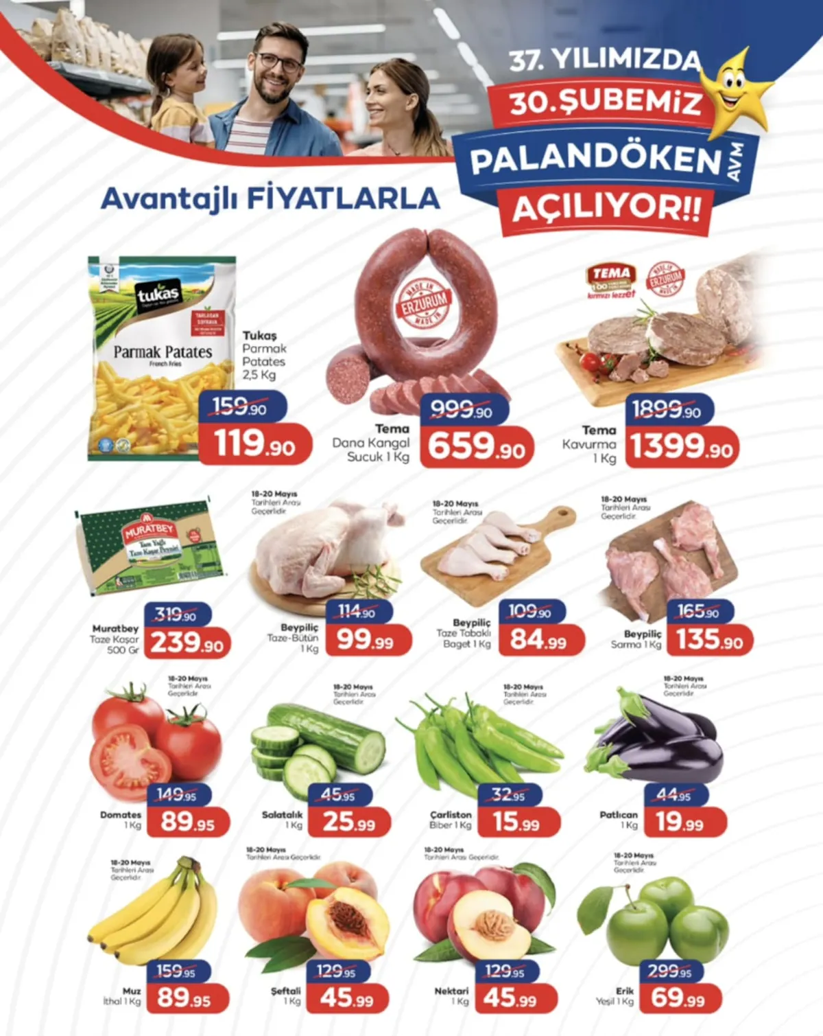 Tema Tema Market 18 Mayıs 2026 Aktüel Kataloğu sayfa 3: Domates 1 Kg, Patlıcan 1 Kg