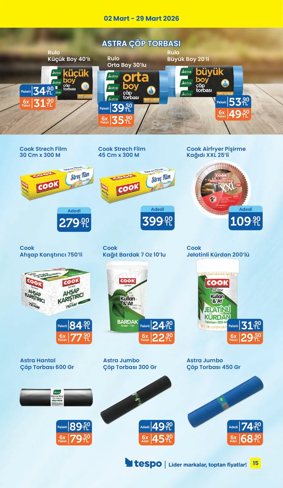 Tespo Tespo 2 Mart 2026 Aktüel Kataloğu sayfa 15: Ülker Ece Define Çikolata 455 Gr, Çaykur Tiryaki 1 Kg