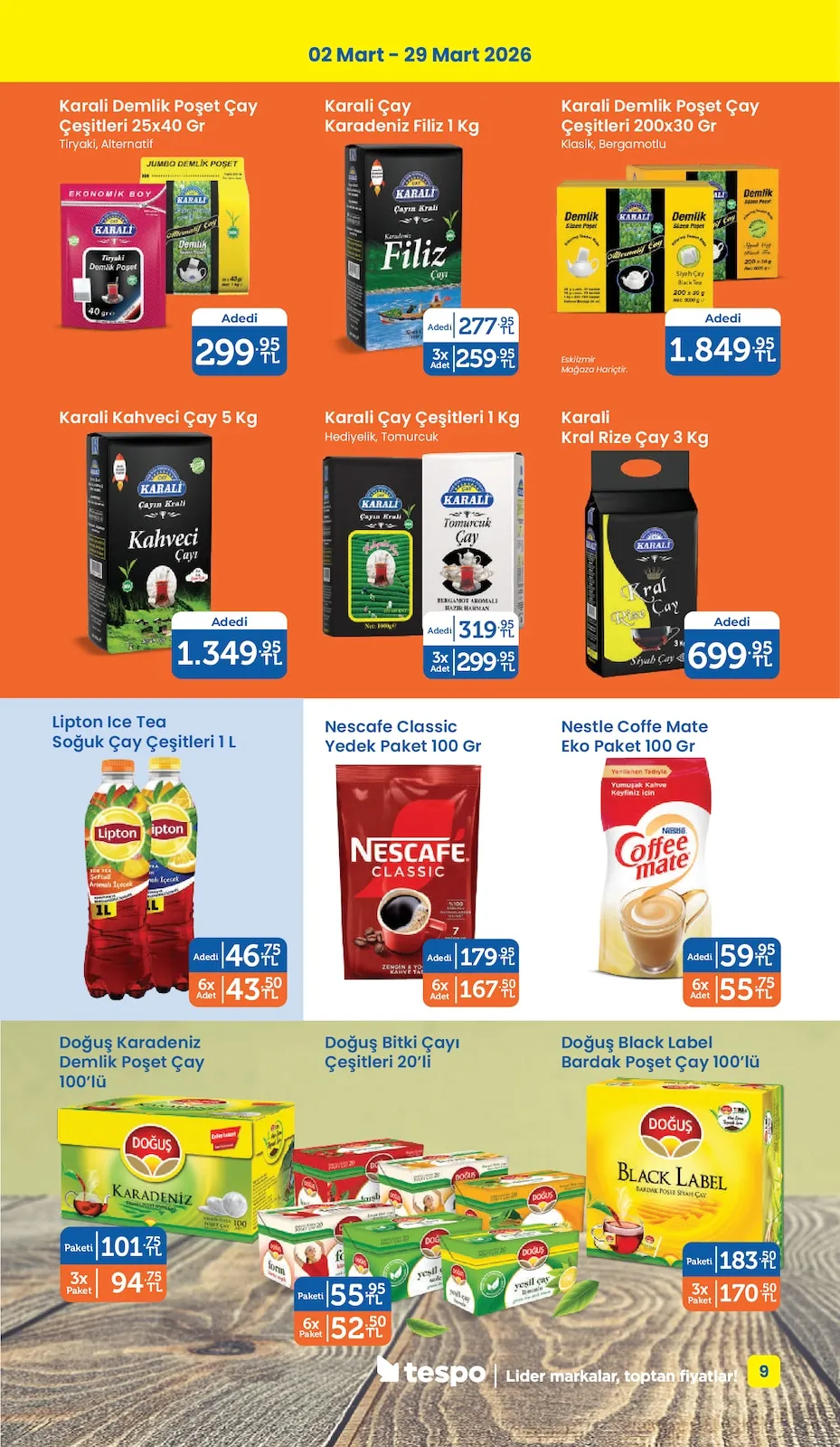 Tespo Tespo 2 Mart 2026 Aktüel Kataloğu sayfa 9: Söke Un 5 Kg, Yudum Egemden Riviera Zeytinyağı 5 L