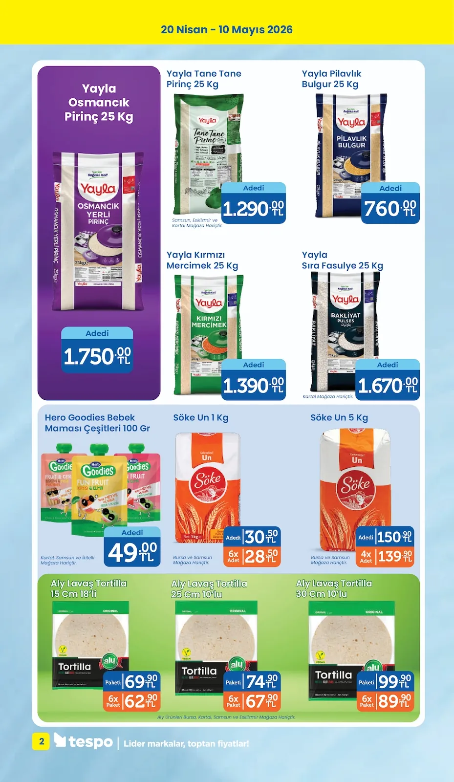 Tespo Tespo 20 Nisan 2026 Aktüel Kataloğu sayfa 2: Söke Un 1 Kg, Söke Un 5 Kg