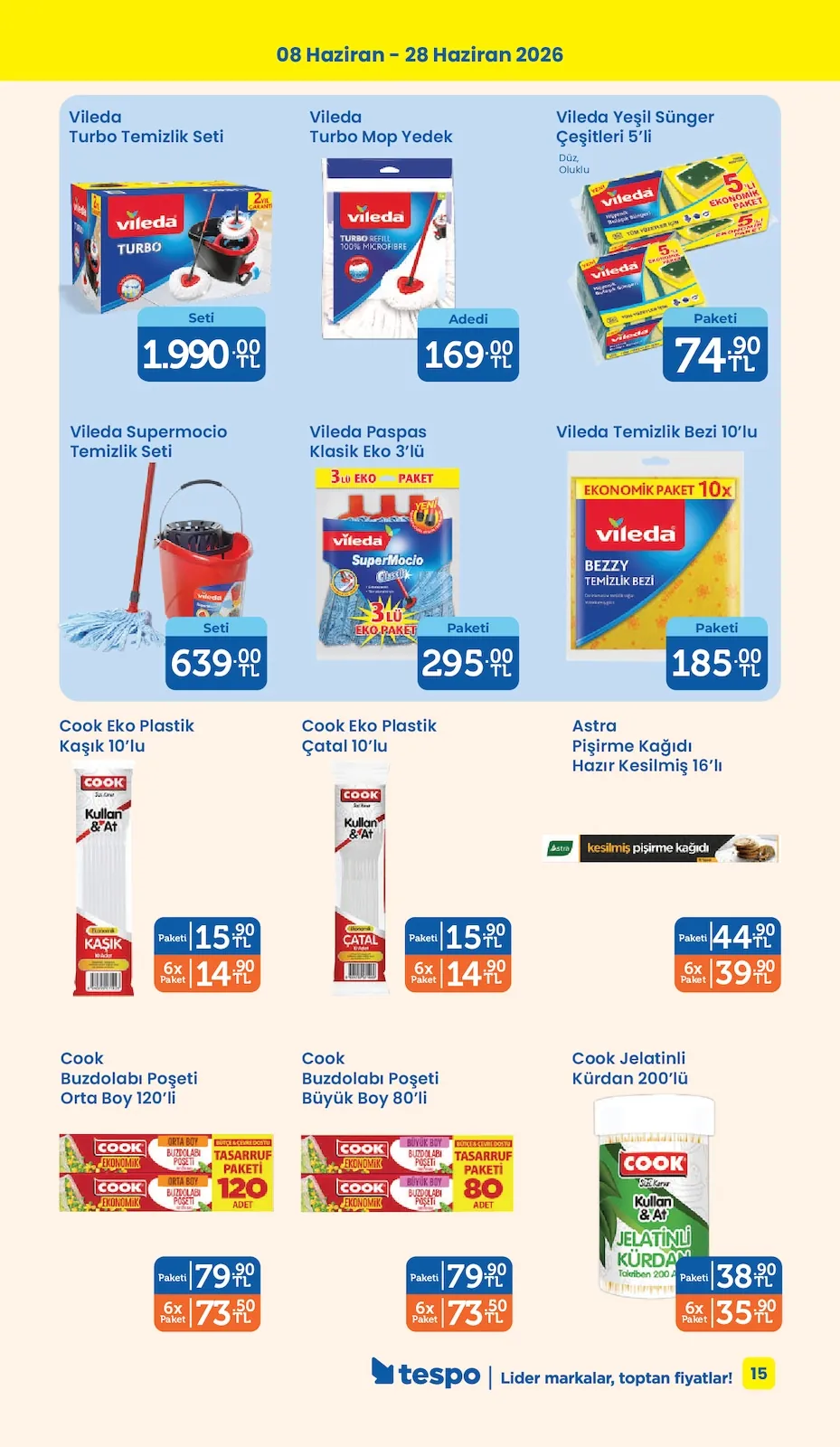 Tespo Tespo 8 Haziran 2026 Aktüel Kataloğu sayfa 15: Cook Eko Plastik Çatal 10'Lu, Cook Eko Plastik Kaşık 10'Lu