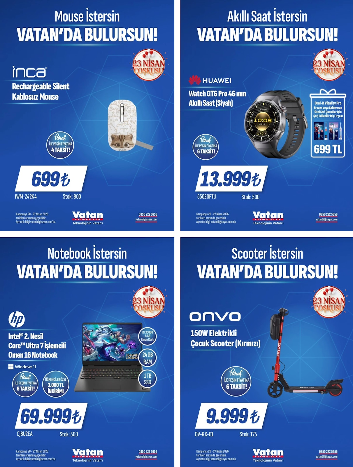Vatan Bilgisayar 20 Nisan 2026 Aktüel Kataloğu Kapak Görseli
