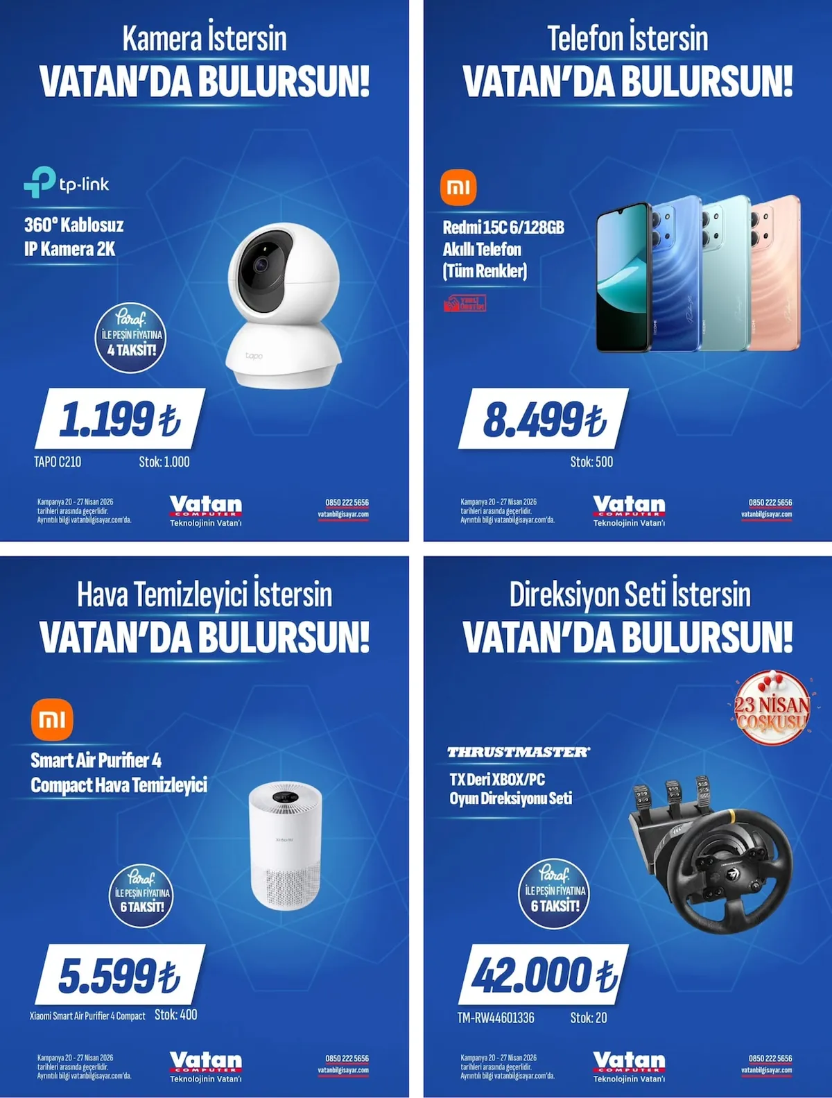 Vatan Vatan Bilgisayar 20 Nisan 2026 Aktüel Kataloğu sayfa 4: Xiaomi Redmi 15C 6/128Gb Akıllı Telefon
