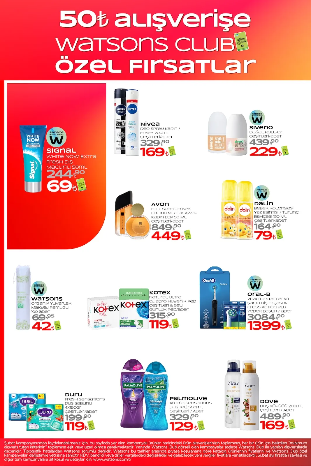 Watsons Watsons 29 Ocak 2026 Aktüel Kataloğu sayfa 16: Nivea Deo Sprey Kadın / Erkek 200Ml, Oral-B Vitality Starter Kit Şarjlı Diş Fırçası & Cross Action 9'Lu Yedek Başlık
