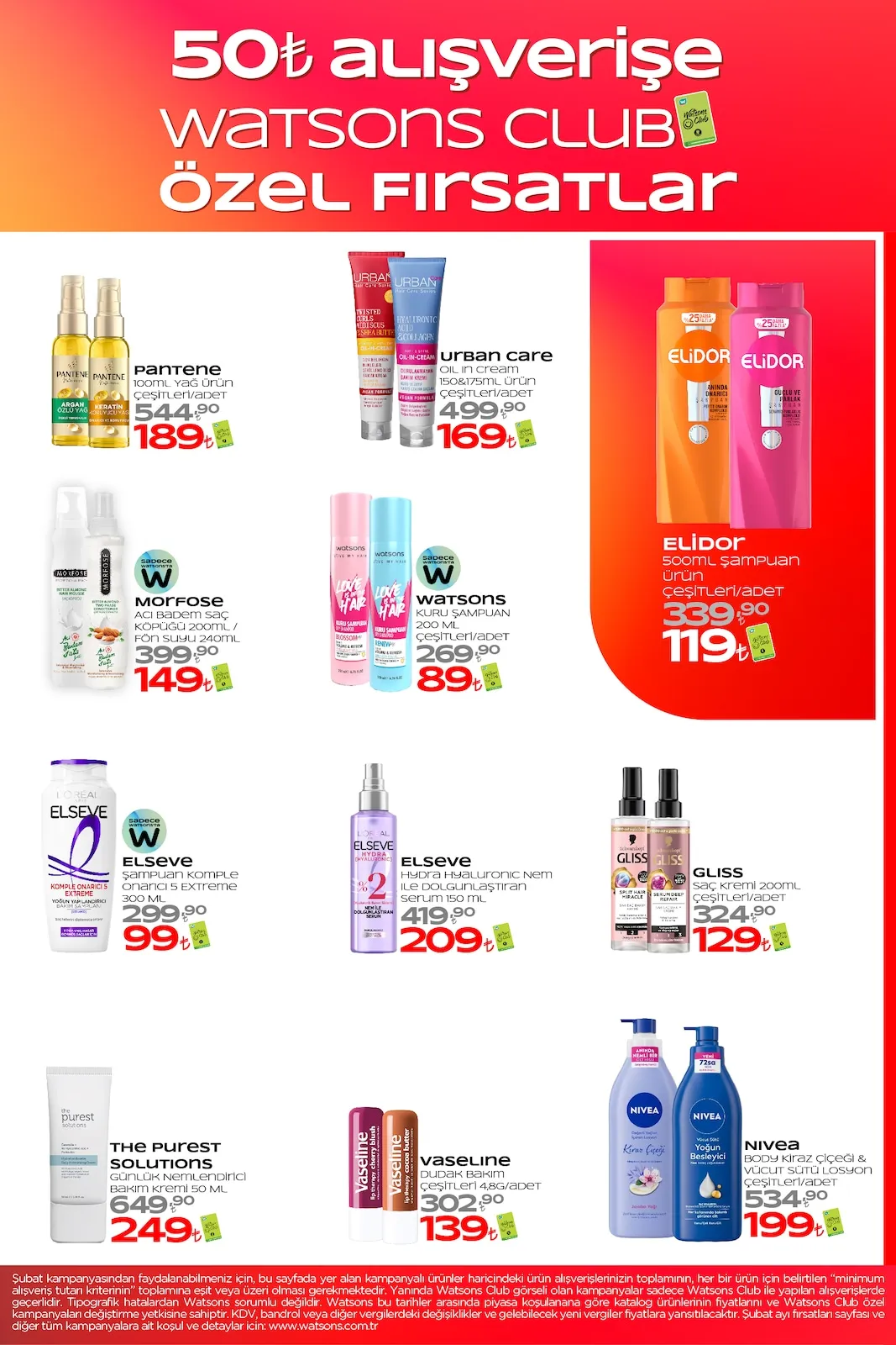 Watsons Watsons 29 Ocak 2026 Aktüel Kataloğu sayfa 17: Nivea Body Kiraz Çiçeği & Vücut Sütü Losyon Çeşitleri, Pantene 100Ml Yağ Ürün Çeşitleri