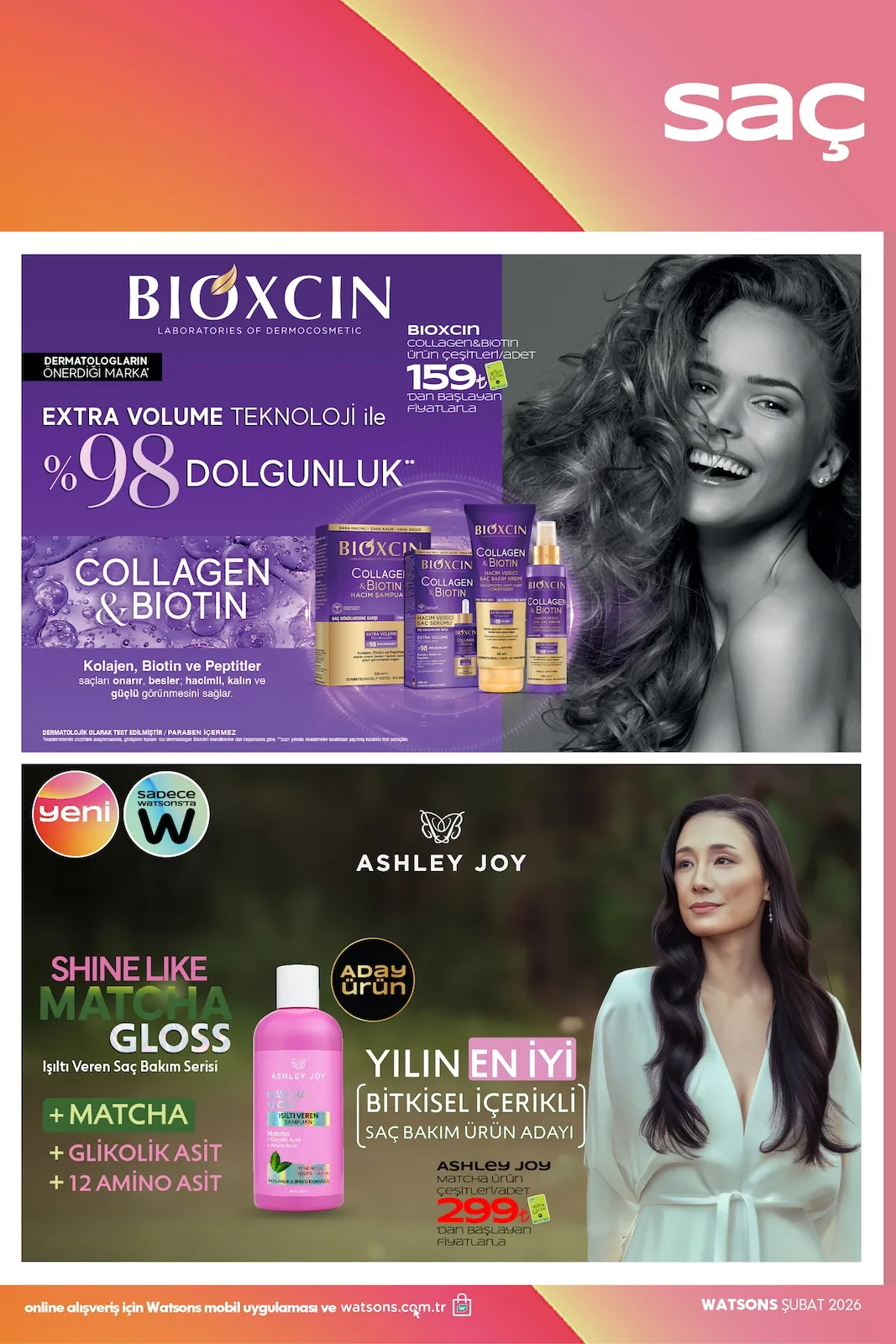 Watsons Watsons 29 Ocak 2026 Aktüel Kataloğu sayfa 38: Bioxcin Collagen & Biotin Ürün Çeşitleri