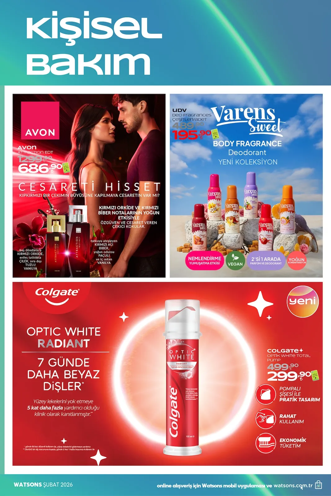 Watsons Watsons 29 Ocak 2026 Aktüel Kataloğu sayfa 45: Varens Sweet Body Fragrance Deodorant, Avon Attraction Edt