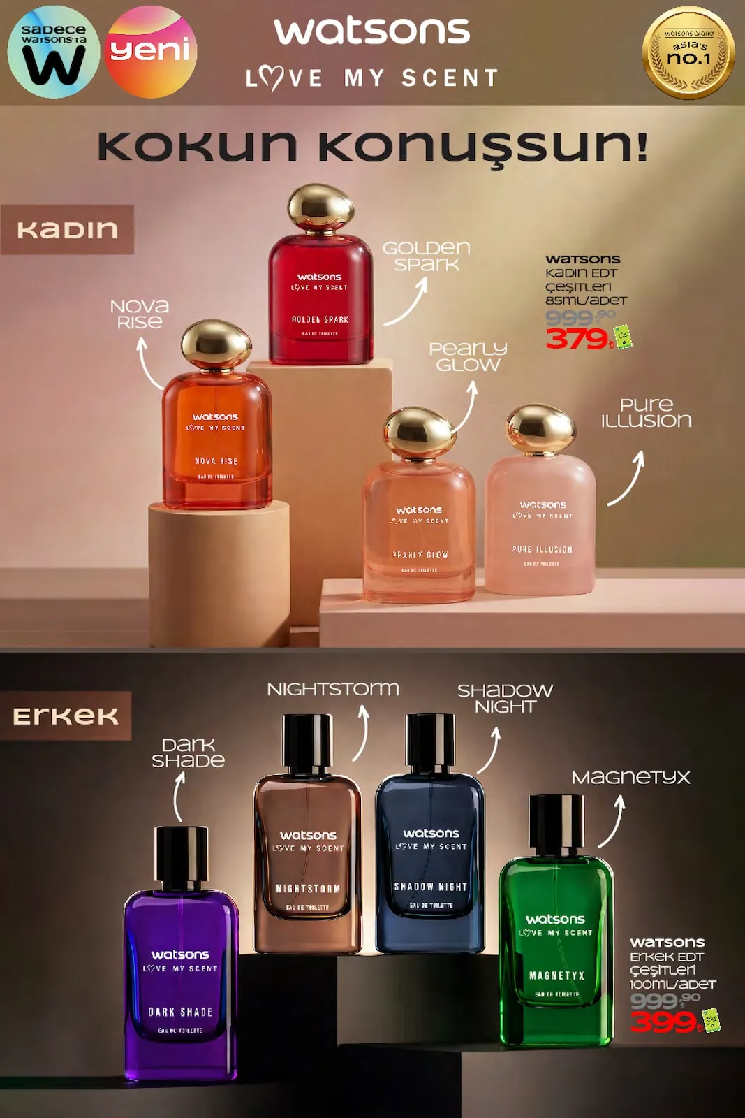 Watsons Watsons 26 Mart 2026 Aktüel Kataloğu sayfa 44: Watsons Magnetyx Eau De Toilette 100Ml/Adet, Watsons Kadın Edt Çeşitleri
