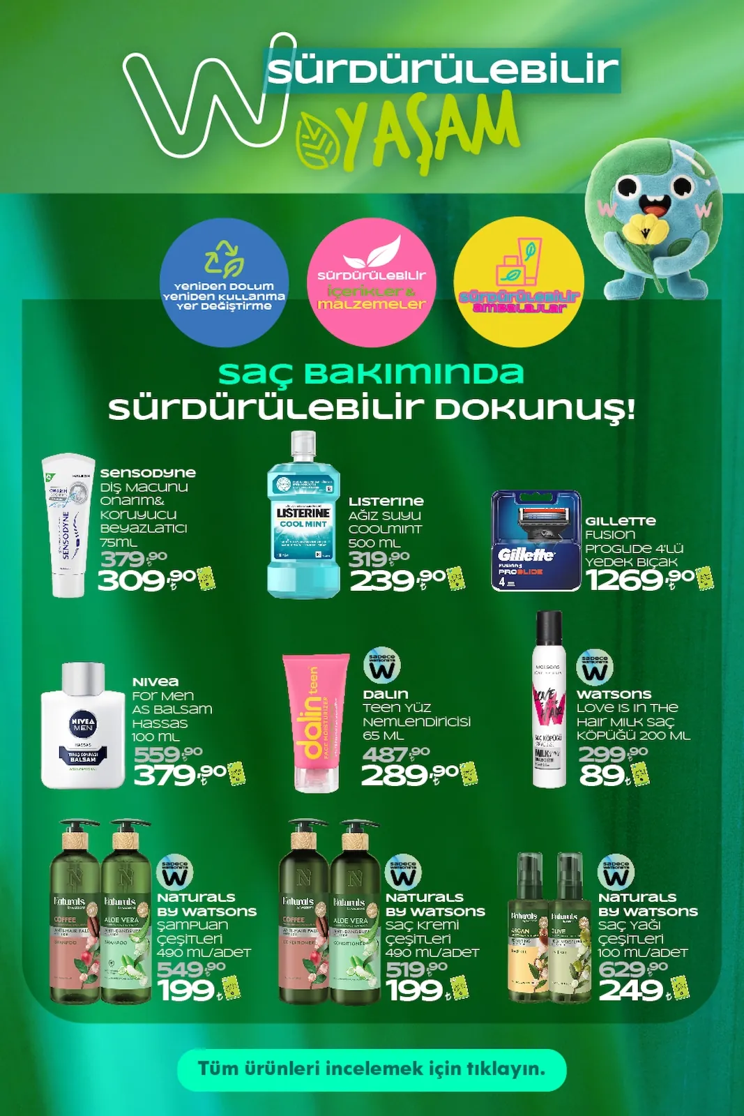 Watsons Watsons 28 Nisan 2026 Aktüel Kataloğu sayfa 30: Sensodyne Diş Macunu Onarım & Koruyucu Beyazlatici 75Ml, Nivea For Men As Balsam Hassas 100 Ml