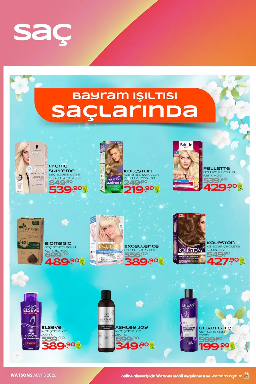 Watsons Watsons 28 Nisan 2026 Aktüel Kataloğu sayfa 34: Bio Magic Saç Boyasi Koyu Kumral 6.00, Elseve Mor Şampuan 200Ml