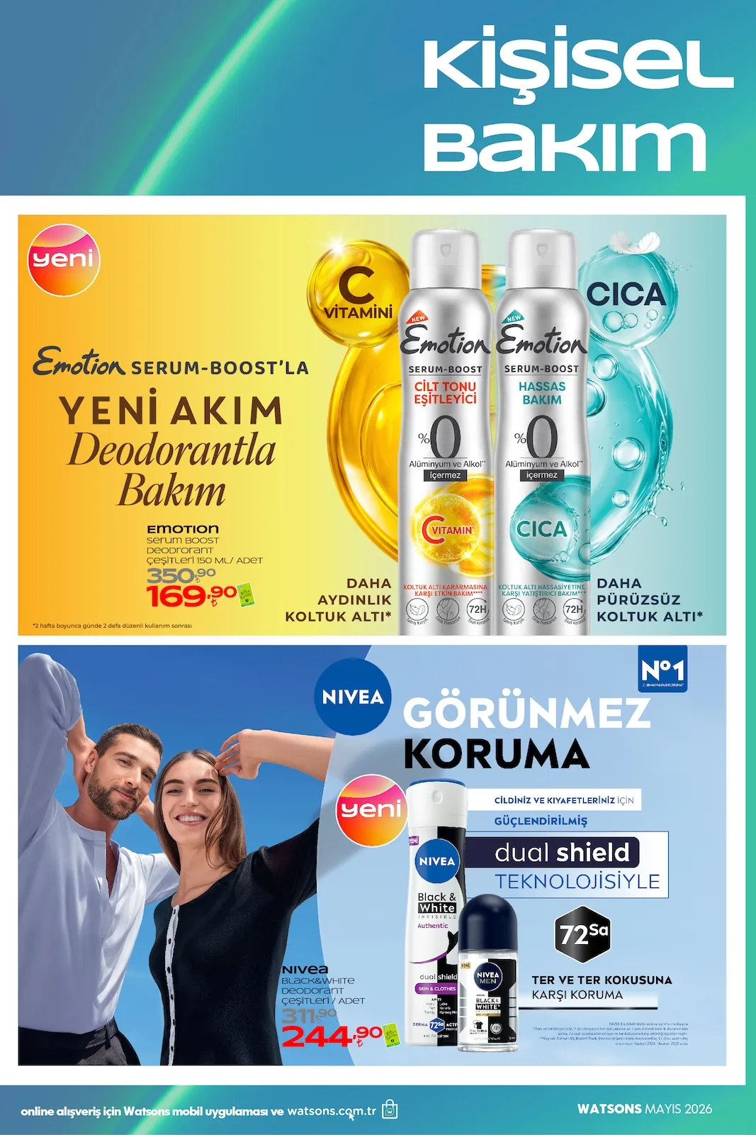 Watsons Watsons 28 Nisan 2026 Aktüel Kataloğu sayfa 41: Emotion Serum-Boost Deodorant Çeşitleri 150 Ml / Adet