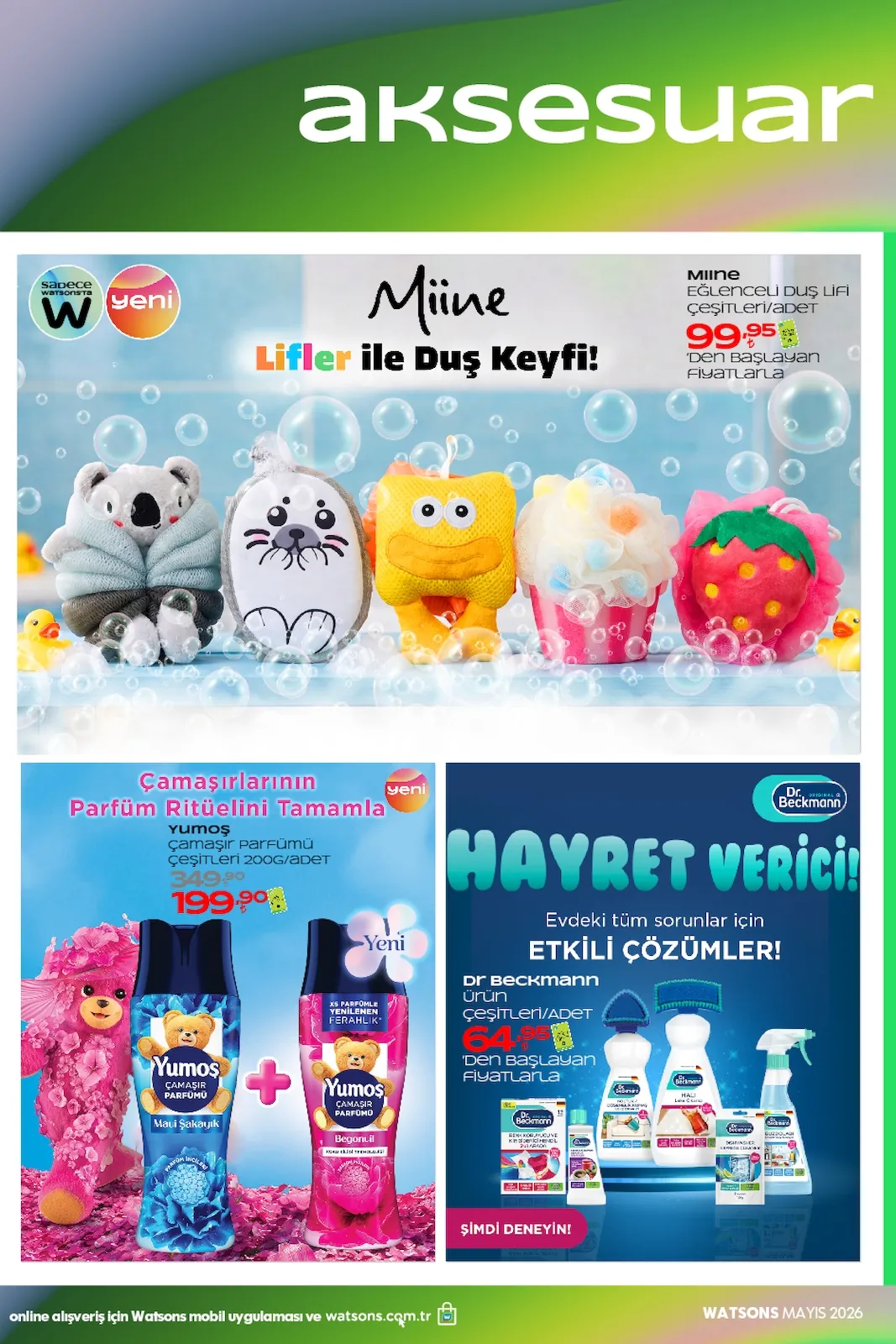 Watsons Watsons 28 Nisan 2026 Aktüel Kataloğu sayfa 47: Yumos Camașır Parfümü Çeșitleri 200G/Adet, Miine Eğlenceli Duș Lifi Çeșitleri/Adet