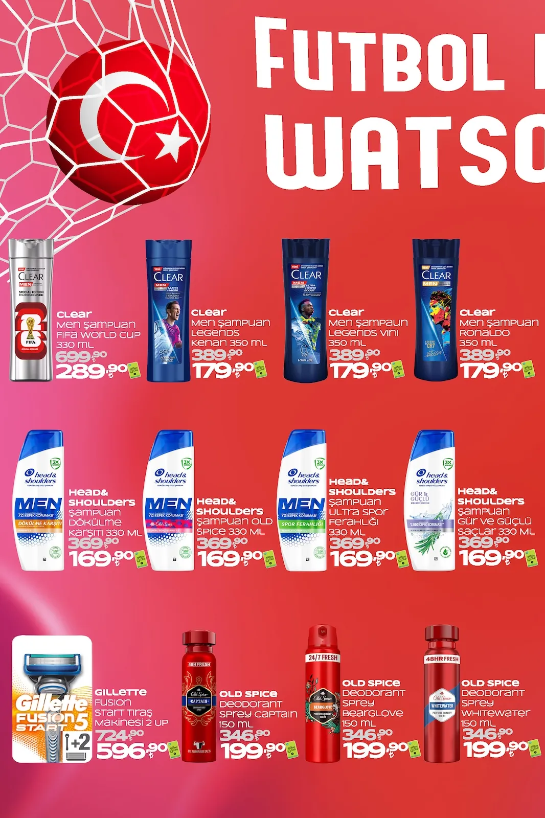 Watsons Watsons 1 Haziran 2026 Aktüel Kataloğu sayfa 10: Clear Men Ronaldo Şampuan 350 Ml, Head & Shoulders Gür Ve Güçlü Saçlar Şampuan 330 Ml