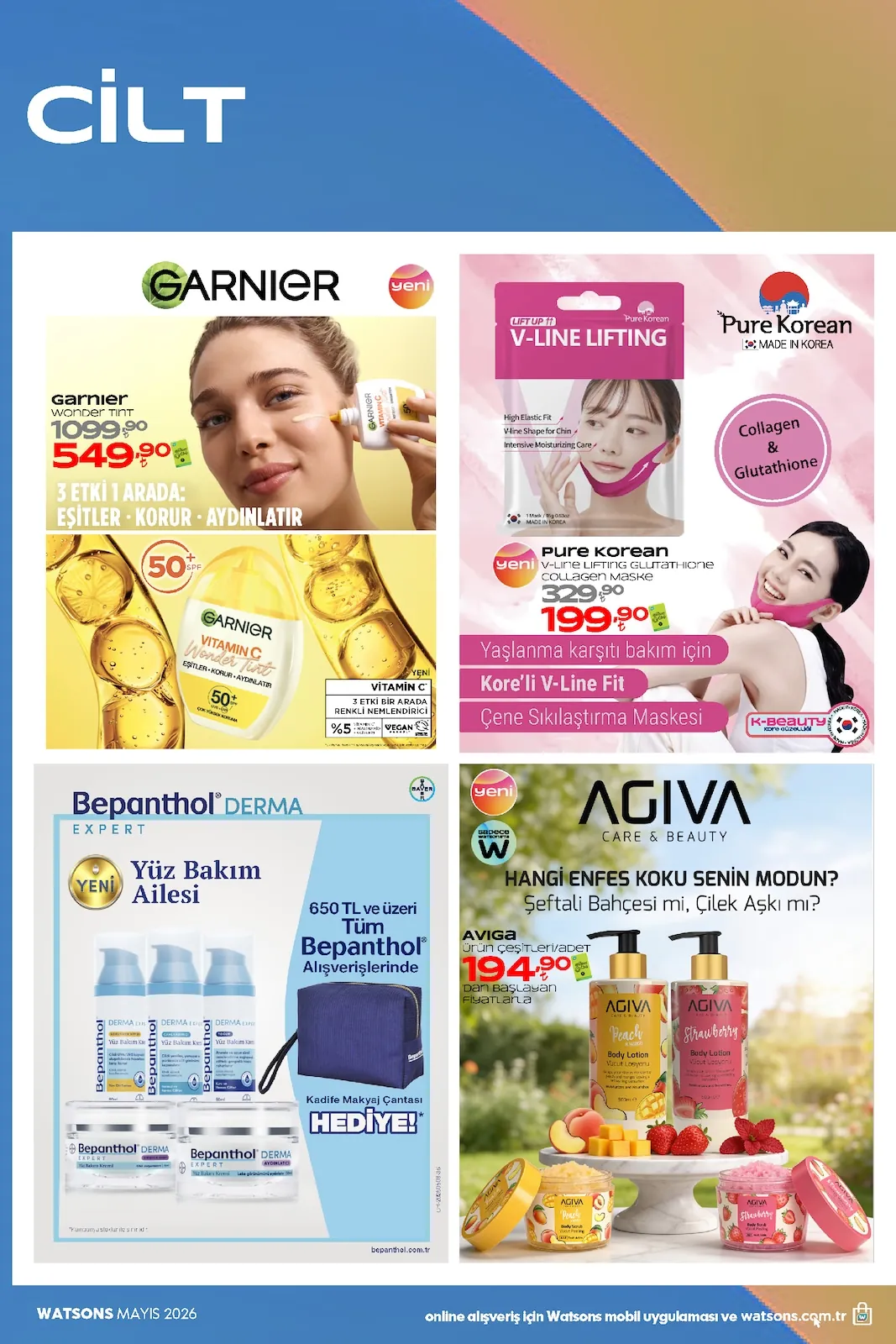 Watsons Watsons 1 Haziran 2026 Aktüel Kataloğu sayfa 31: Agiva Peach & Mango Vücut Losyonu 500Ml, Garnier Vitamin C Wonder Tint
