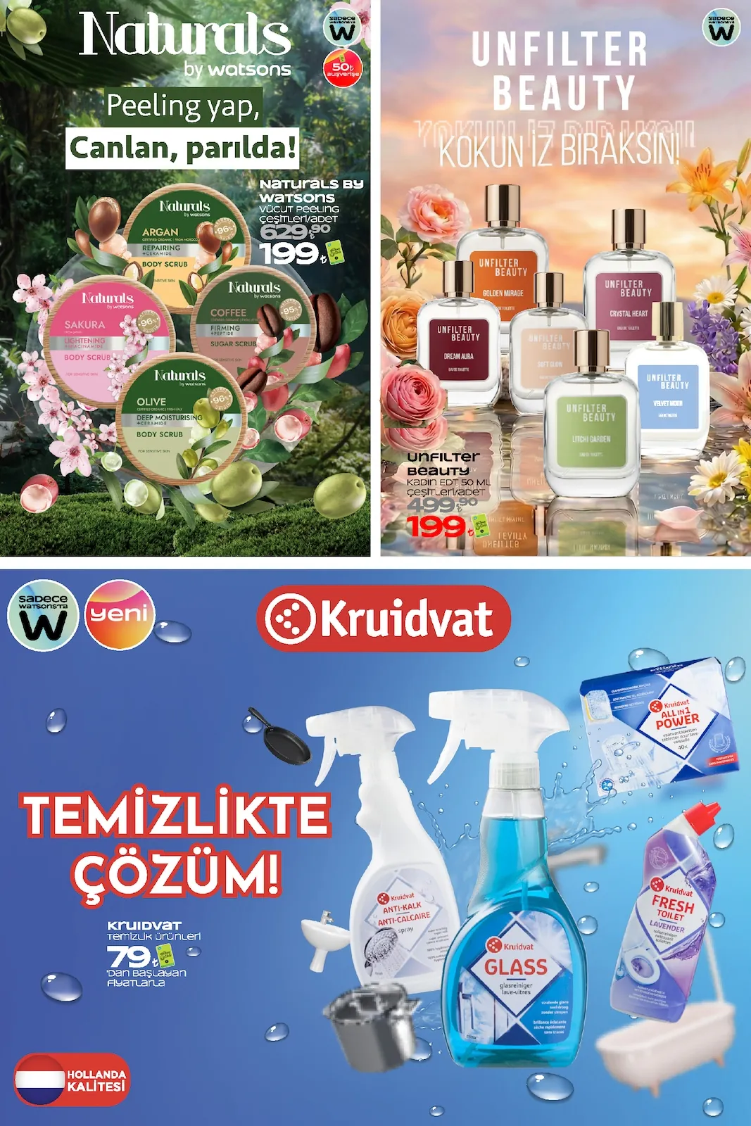 Watsons Watsons 1 Haziran 2026 Aktüel Kataloğu sayfa 41: Unfilter Beauty Kadın Edt 50 Ml Çeşitleri, Naturals By Watsons Vücut Peeling Çeşitleri