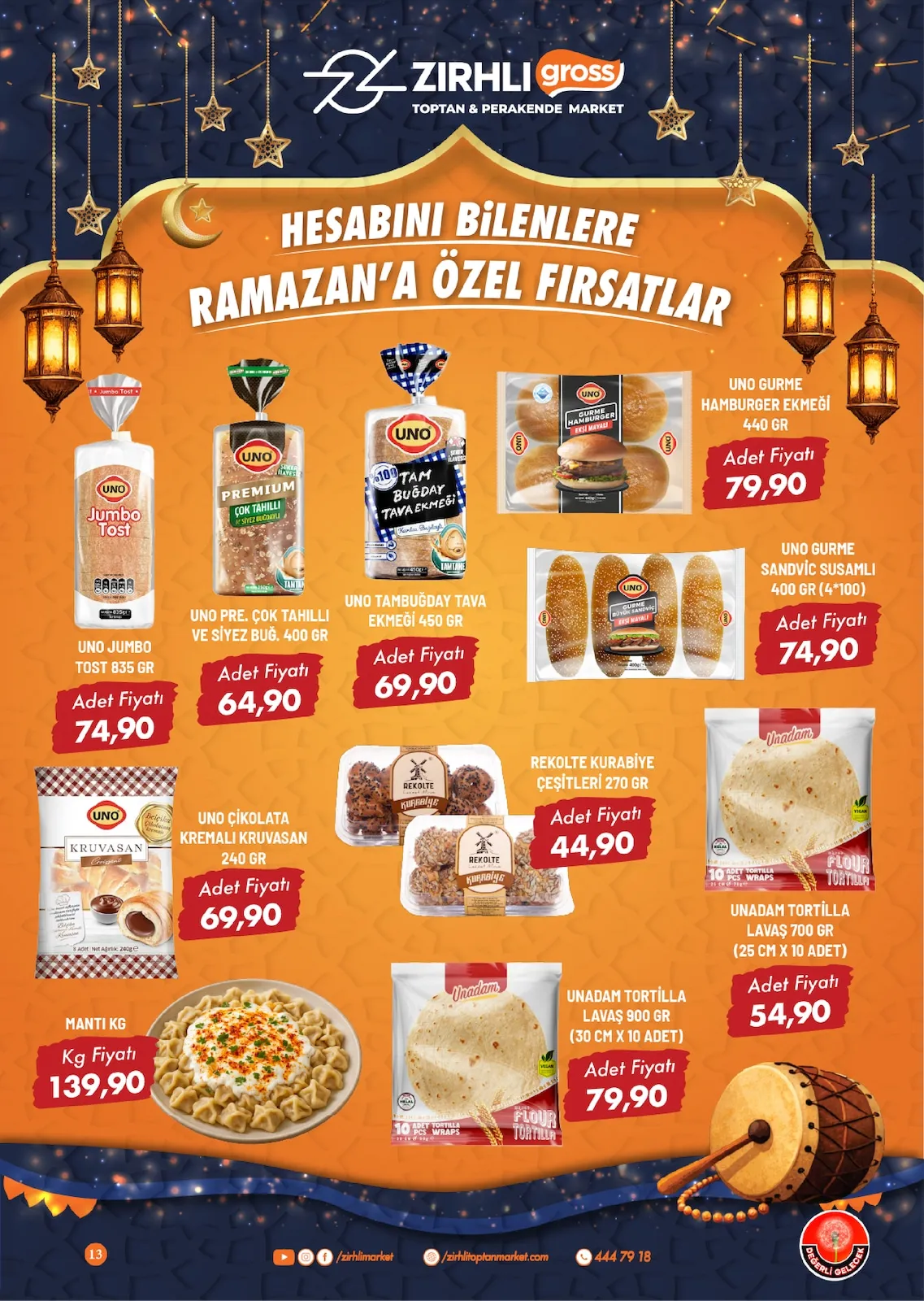 Zırhlı Zırhlı Toptan Market 13 Şubat 2026 Aktüel Kataloğu sayfa 14: Uno Çikolata Kremalı Kruvasan 240 Gr, Uno Pre. Çok Tahıllı Ve Siyez Buğ. 400 Gr