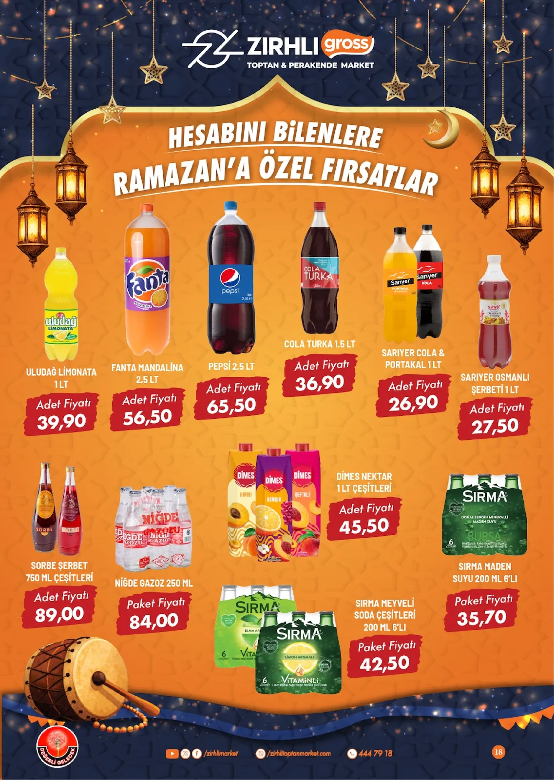 Zırhlı Zırhlı Toptan Market 13 Şubat 2026 Aktüel Kataloğu sayfa 19: Dimes Nektar 1 Lt Çeşitleri, Sarıyer Osmanlı Şerbeti 1 Lt
