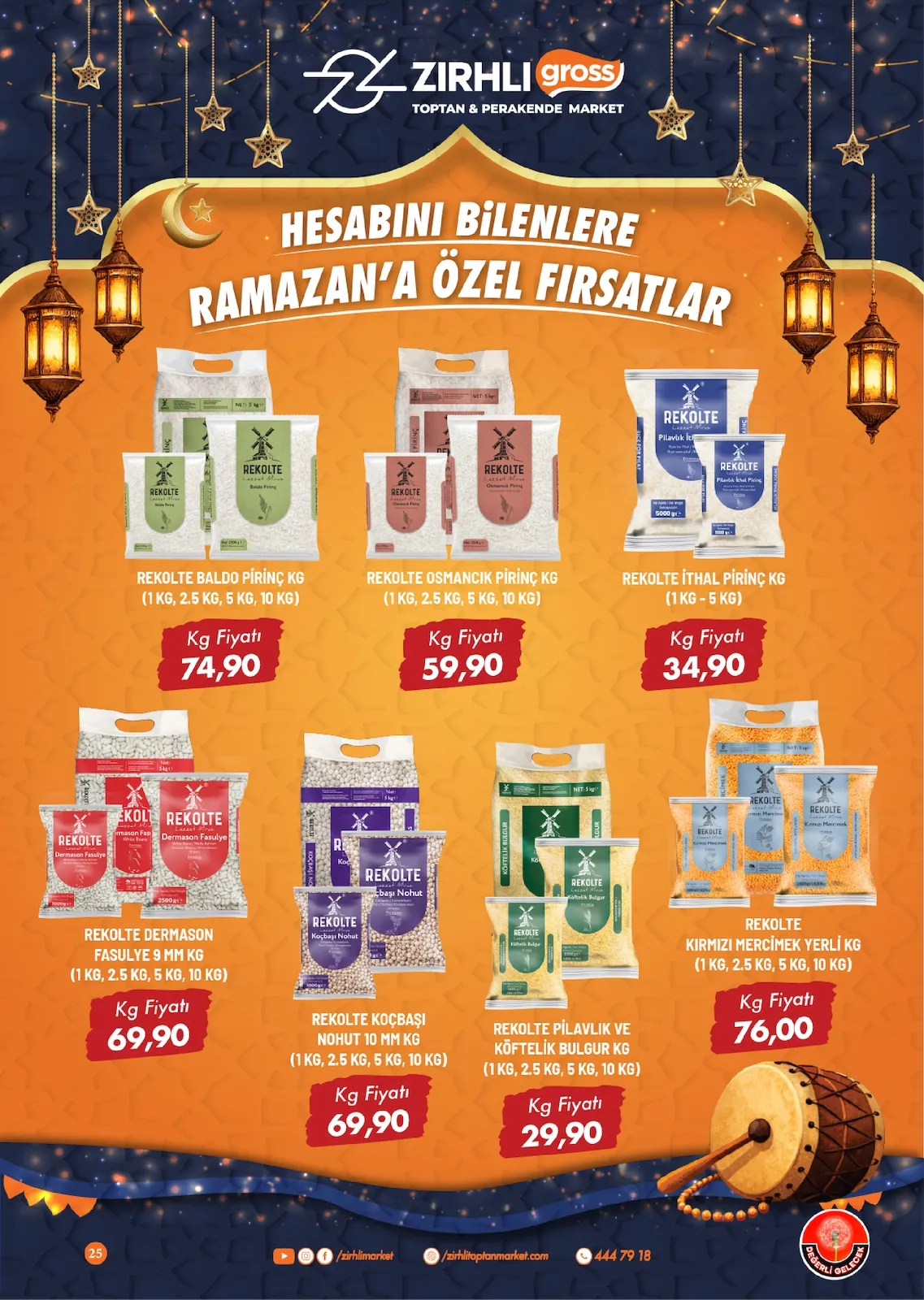Zırhlı Zırhlı Toptan Market 13 Şubat 2026 Aktüel Kataloğu sayfa 26: Rekolte Koçbaşı Nohut 10 Mm Kg, Rekolte Pilavlık Ve Köftelik Bulgur Kg