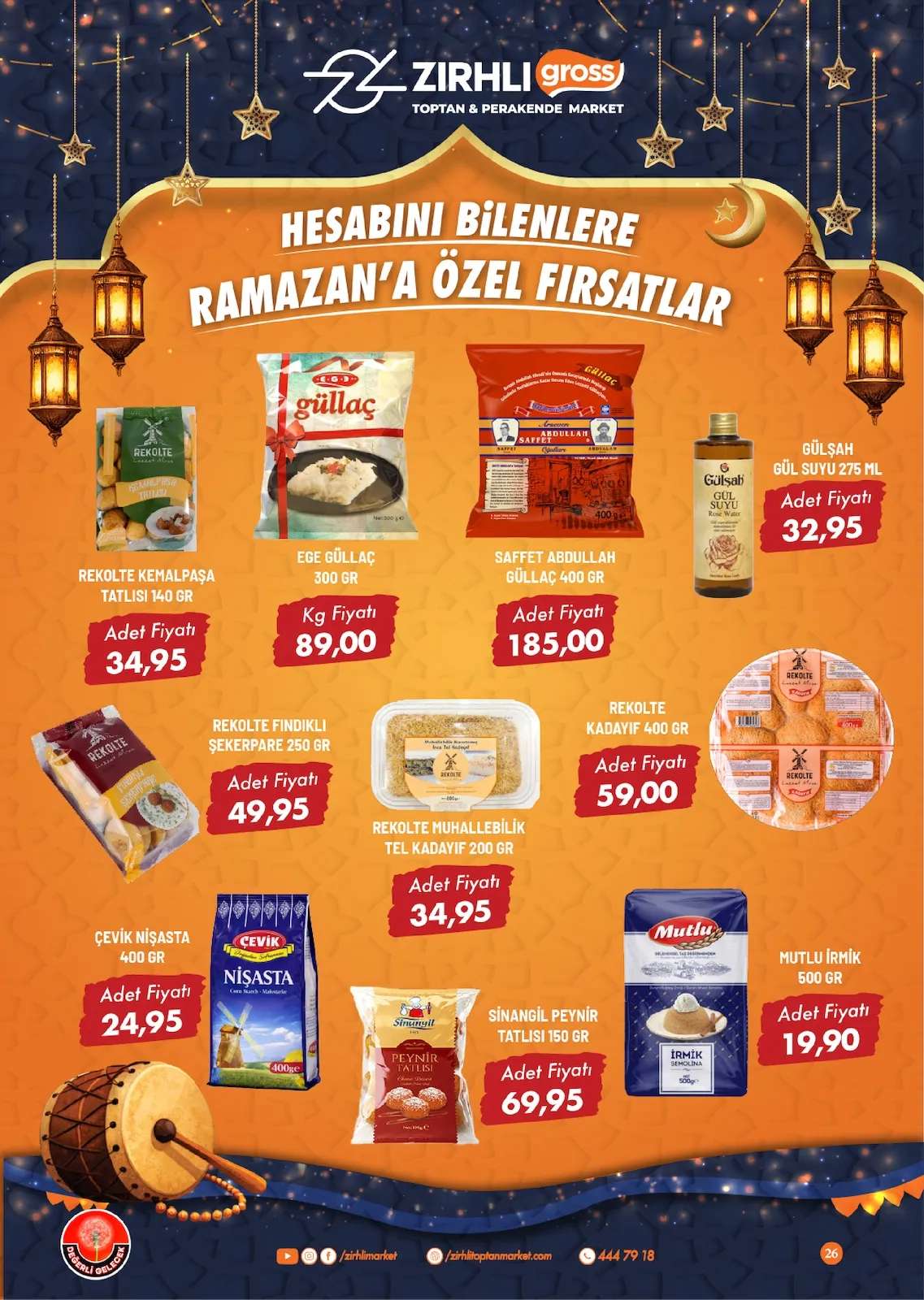 Zırhlı Zırhlı Toptan Market 13 Şubat 2026 Aktüel Kataloğu sayfa 27: Rekolte Muhallebilik Tel Kadayıf 200 Gr, Saffet Abdullah Güllaç 400 Gr