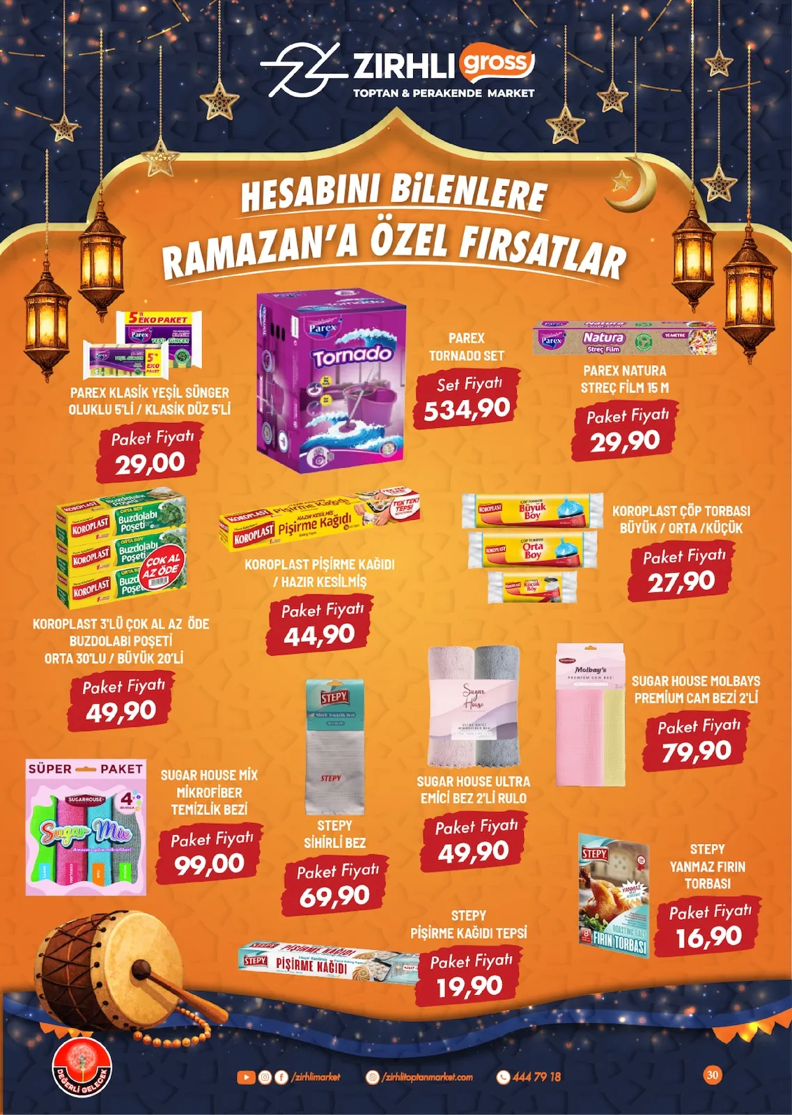 Zırhlı Zırhlı Toptan Market 13 Şubat 2026 Aktüel Kataloğu sayfa 31: Sugar House Ultra Emici Bez 2'Li Rulo, Parex Tornado Set