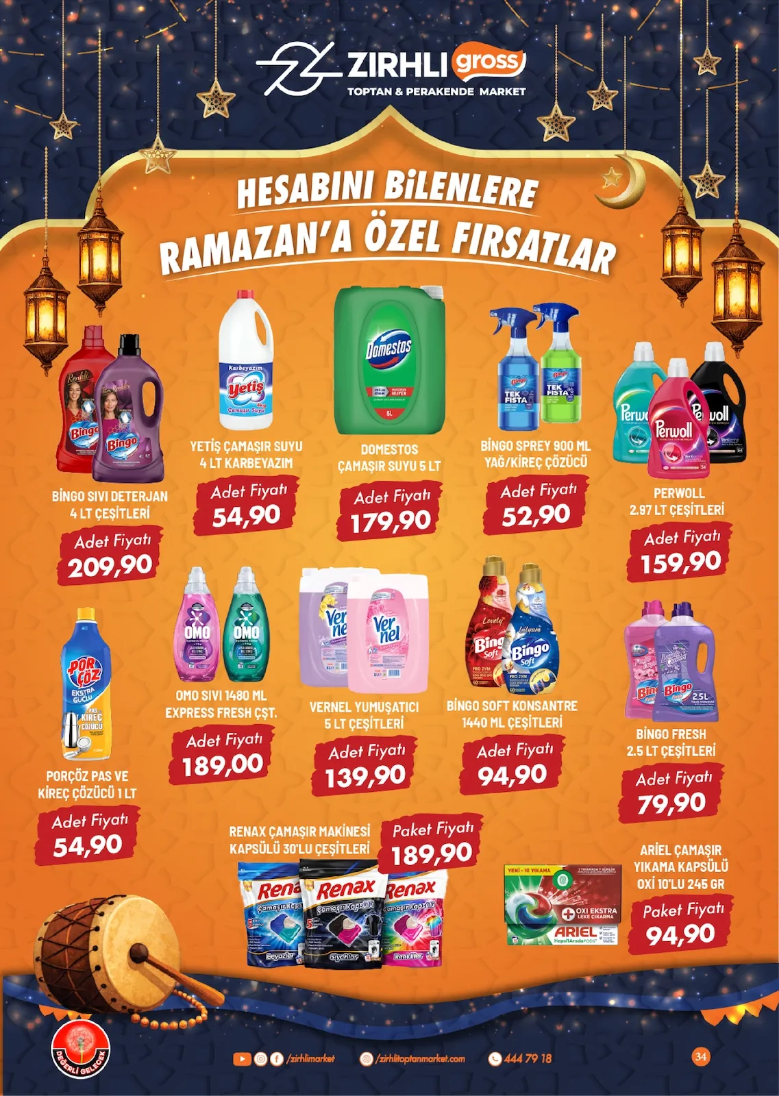 Zırhlı Zırhlı Toptan Market 13 Şubat 2026 Aktüel Kataloğu sayfa 35: Vernel Yumuşatıcı 5 Lt Çeşitleri, Bi̇Ngo Sprey 900 Ml Yağ/Kireç Çözücü
