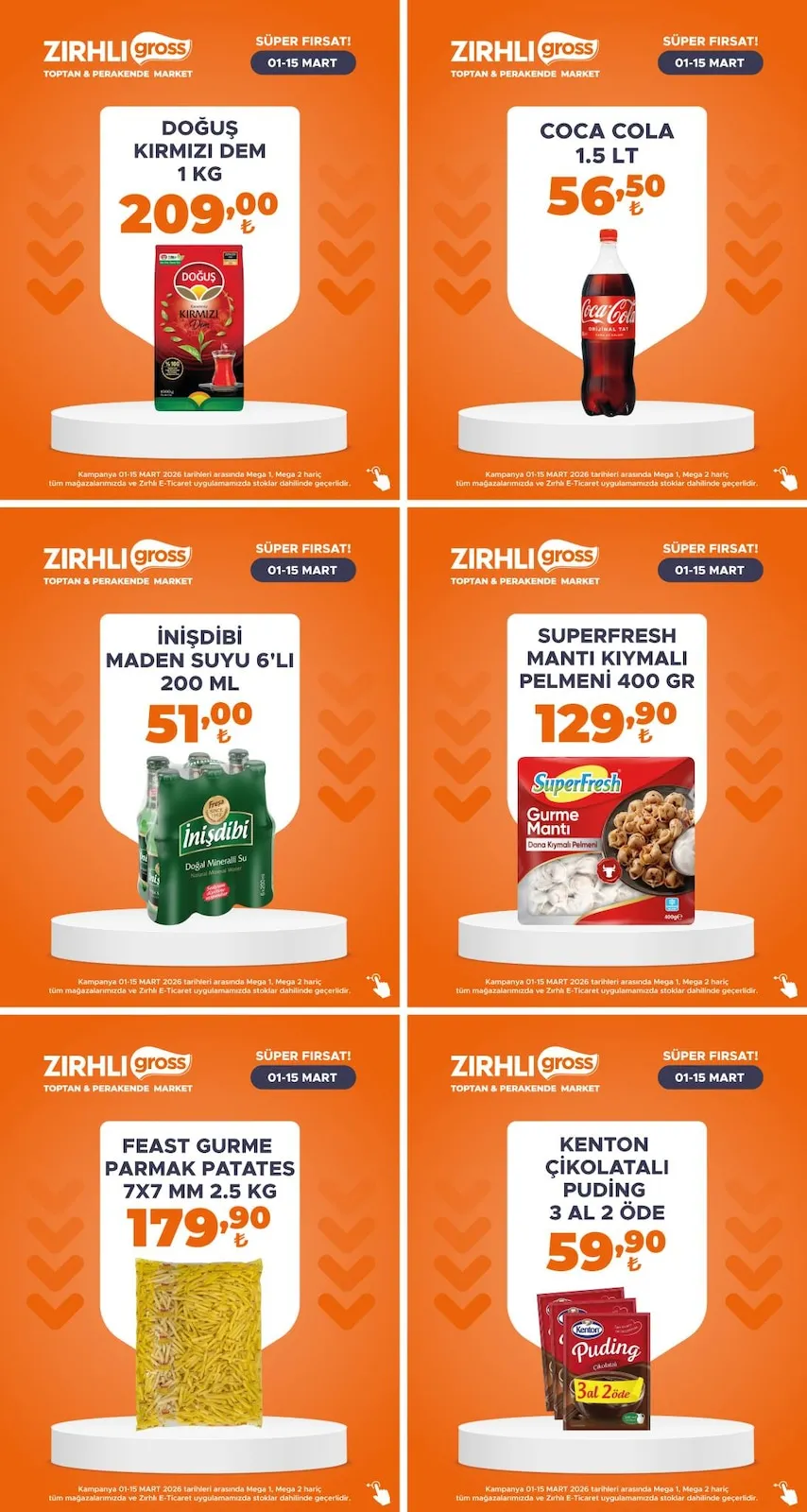Zırhlı Zırhlı Toptan Market 1 Mart 2026 Aktüel Kataloğu sayfa 2: Kenton Çikolatali Puding, Feast Gurme Parmak Patates 7X7 Mm 2.5 Kg