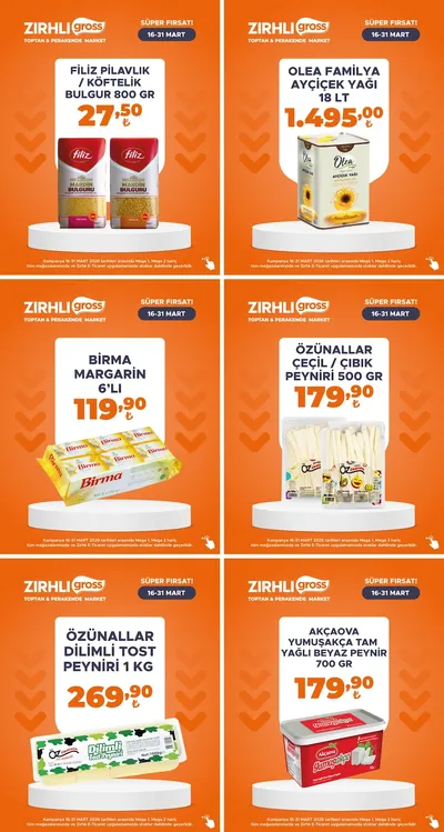 Zırhlı Toptan Market 16 Mart 2026 Aktüel Kataloğu broşürü