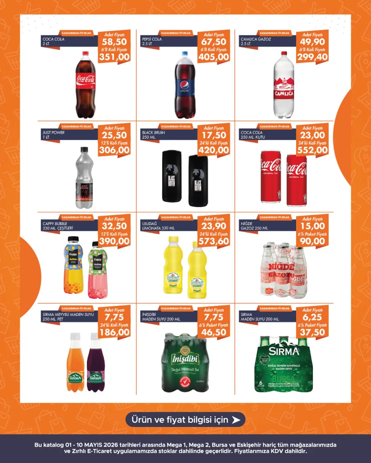 Zırhlı Zırhlı Toptan Market 1 Mayıs 2026 Aktüel Kataloğu sayfa 10: Black Bruin 250 Ml, Uludağ Limonata 330 Ml