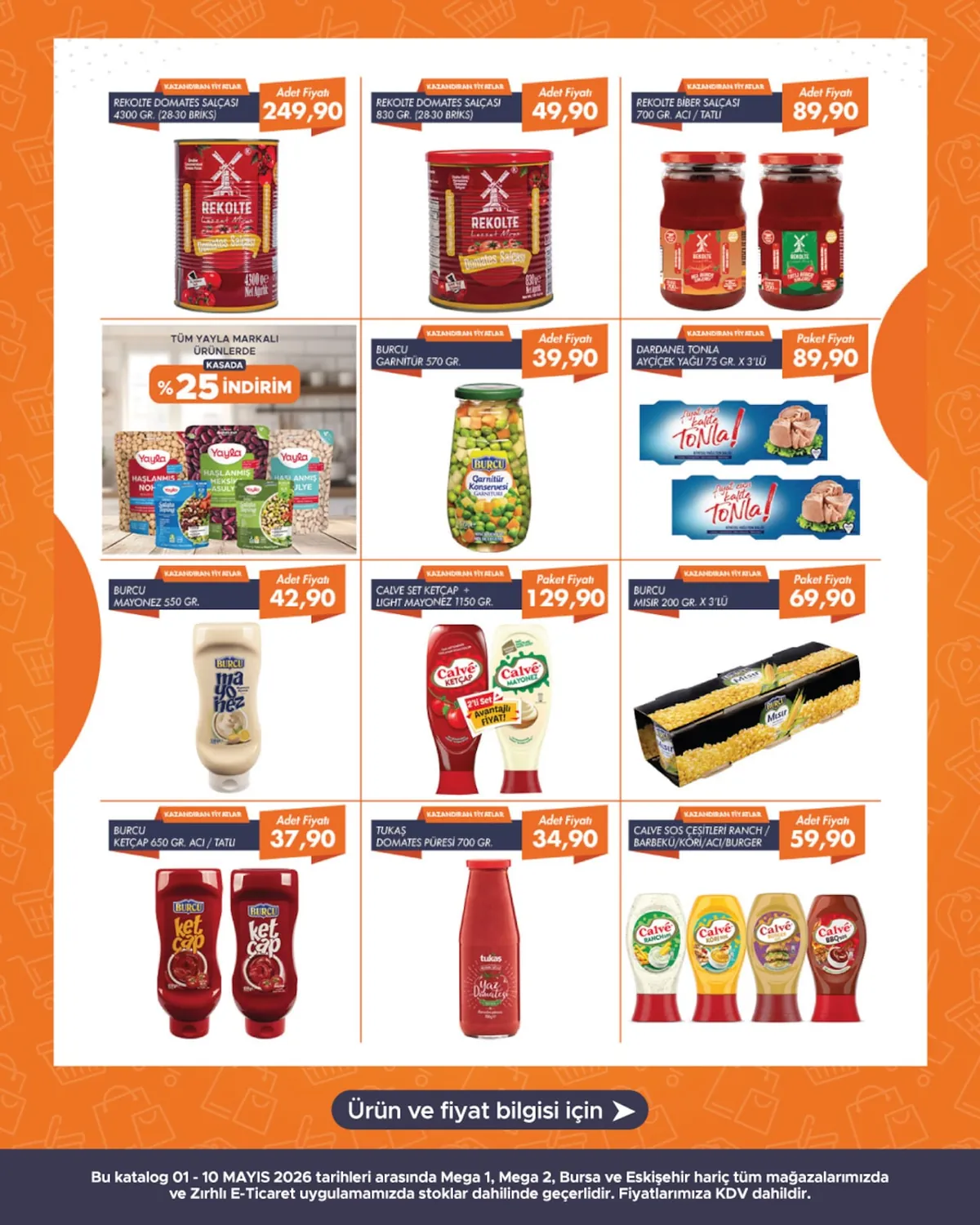Zırhlı Zırhlı Toptan Market 1 Mayıs 2026 Aktüel Kataloğu sayfa 11: Calve Set Ketçap + Light Mayonez 1150 G R, Burcu Garnitür 570 Gr
