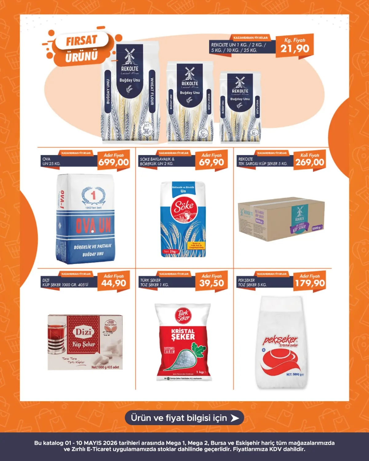 Zırhlı Zırhlı Toptan Market 1 Mayıs 2026 Aktüel Kataloğu sayfa 17: Söke Baklavalik Ve Böreklik Un 2Kg, Rekolte Tek Sargili Küp Şeker 5Kg