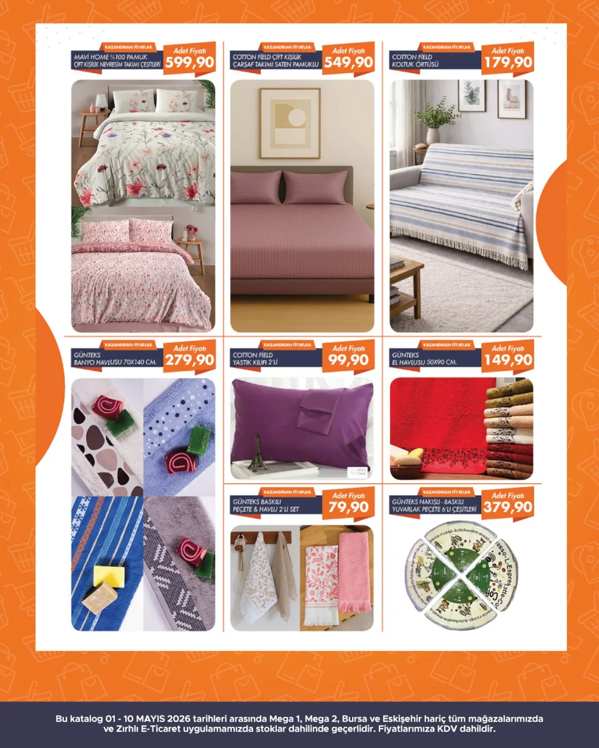 Zırhlı Zırhlı Toptan Market 1 Mayıs 2026 Aktüel Kataloğu sayfa 27: Cotton Field Yastik Kilifi 2'Li, Günteks El Havlusu 50X90 Cm