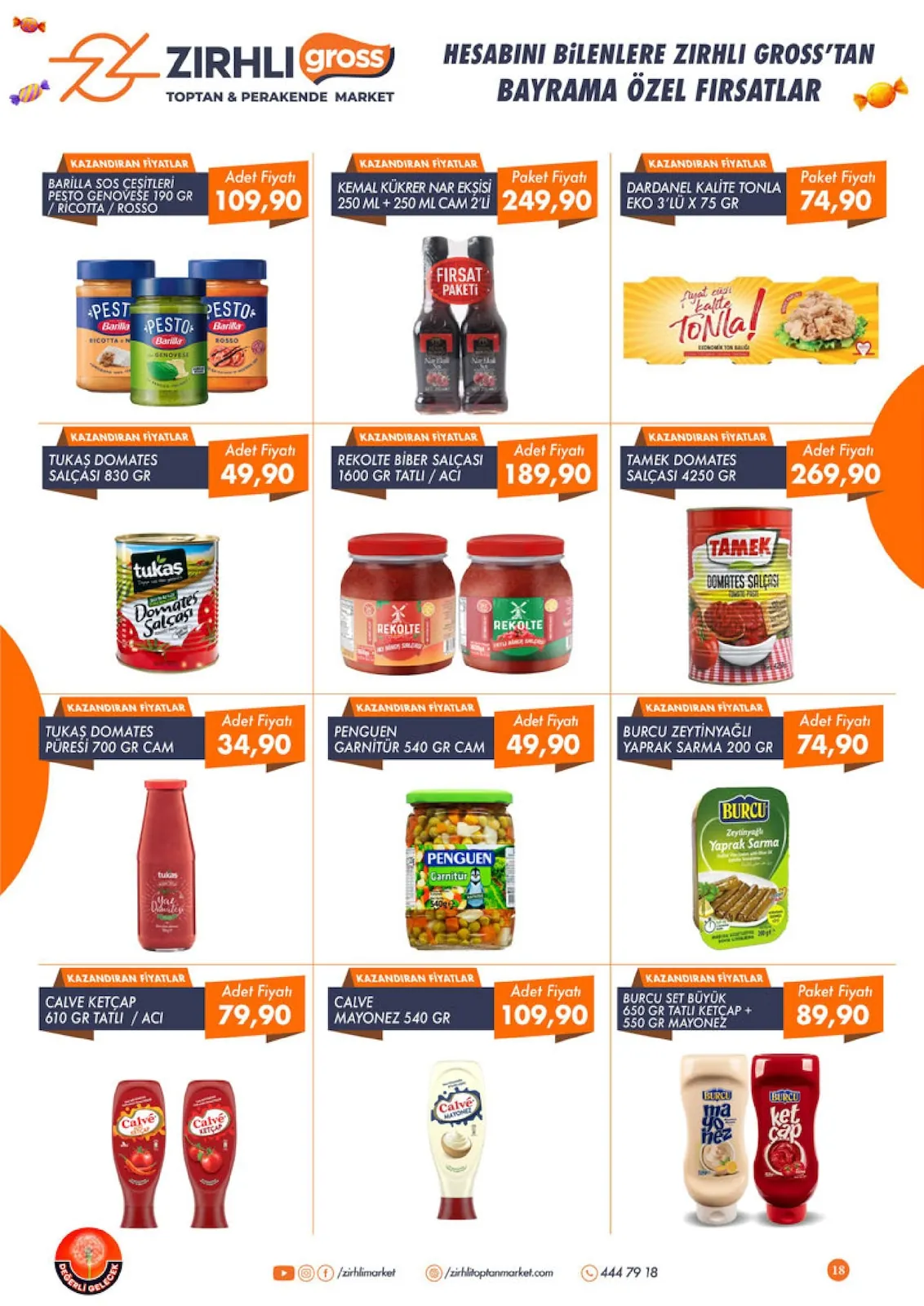 Zırhlı Zırhlı Toptan Market 22 Mayıs 2026 Aktüel Kataloğu sayfa 19: Penguen Garnitür 540G Cam, Rekolte Biber Salçası 1600G Tatlı/Acı
