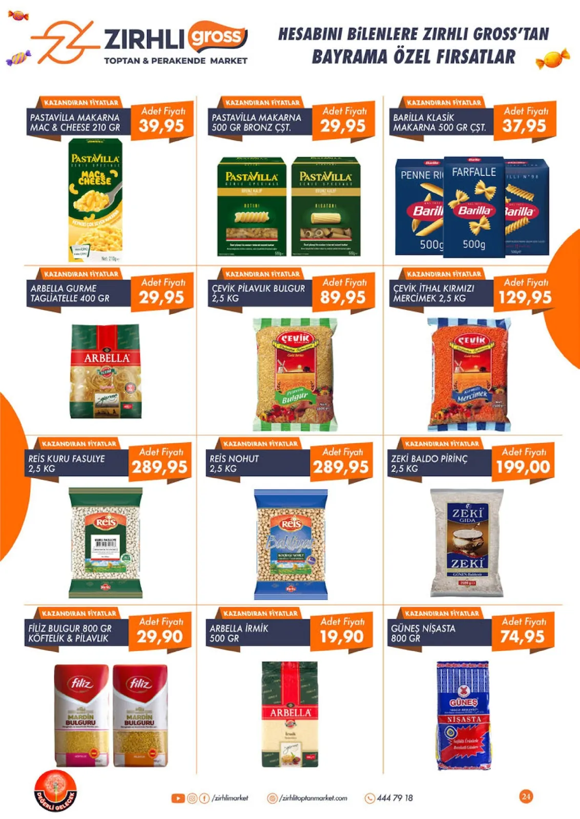 Zırhlı Zırhlı Toptan Market 22 Mayıs 2026 Aktüel Kataloğu sayfa 25: Çevik İthal Kirmizi Mercimek 2,5 Kg, Filiz Mardin Bulguru 800 Gr