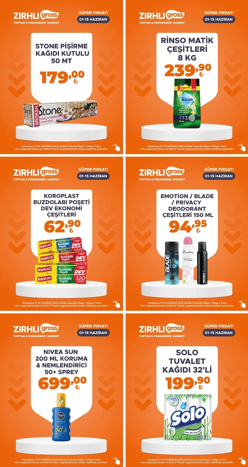 Zırhlı Zırhlı Toptan Market 1 Haziran 2026 Aktüel Kataloğu sayfa 1: Rinso Matik Çeşitleri 8 Kg, Emotion / Blade / Privacy Deodorant Çeşitleri 150 Ml