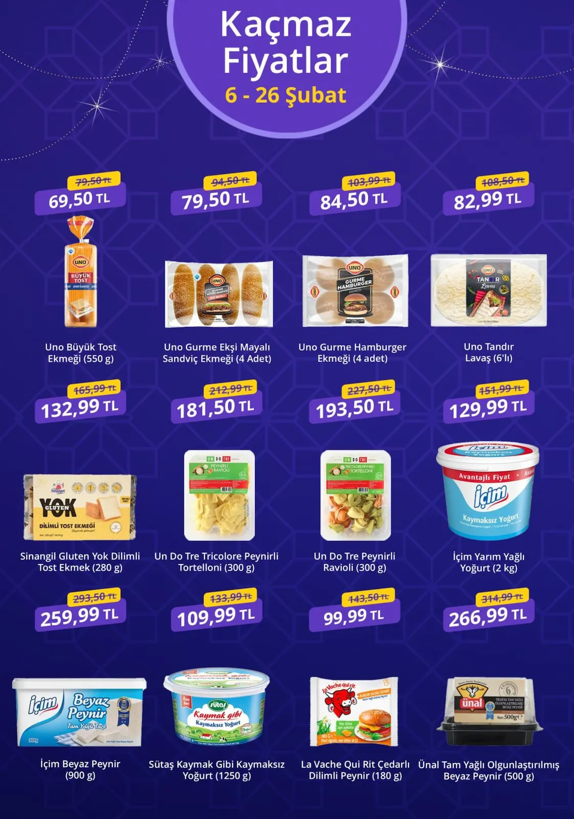 getirbüyük getirbüyük 6 Şubat 2026 Aktüel Kataloğu sayfa 5: Uno Tandır Lavaş (6'Lı), Un Do Tre Peynirli Ravioli (300 G)