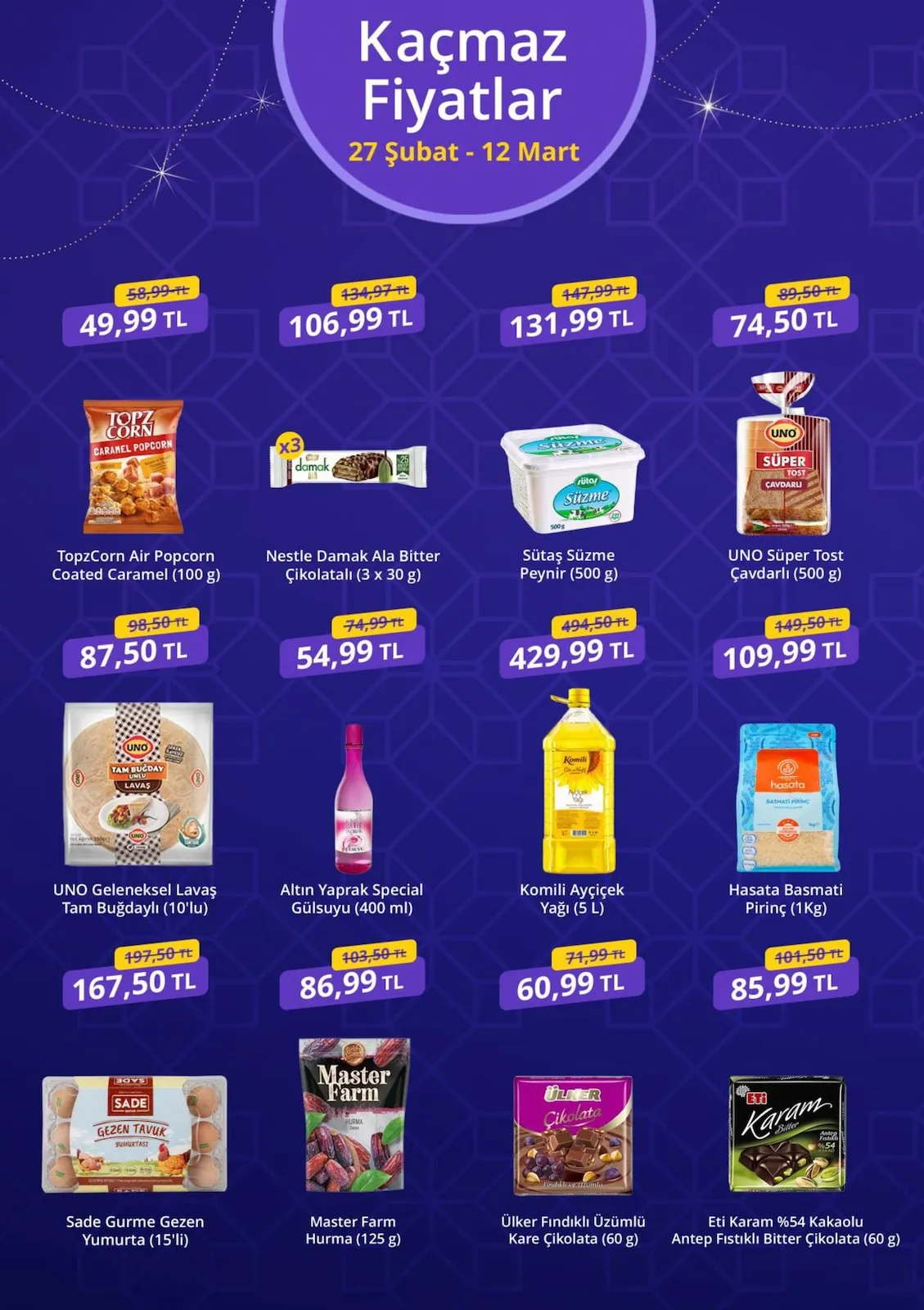 getirbüyük getirbüyük 27 Şubat 2026 Aktüel Kataloğu sayfa 4: Topzcorn Air Popcorn Coated Caramel (100 G), Komili Ayçiçek Yağı (5 L)