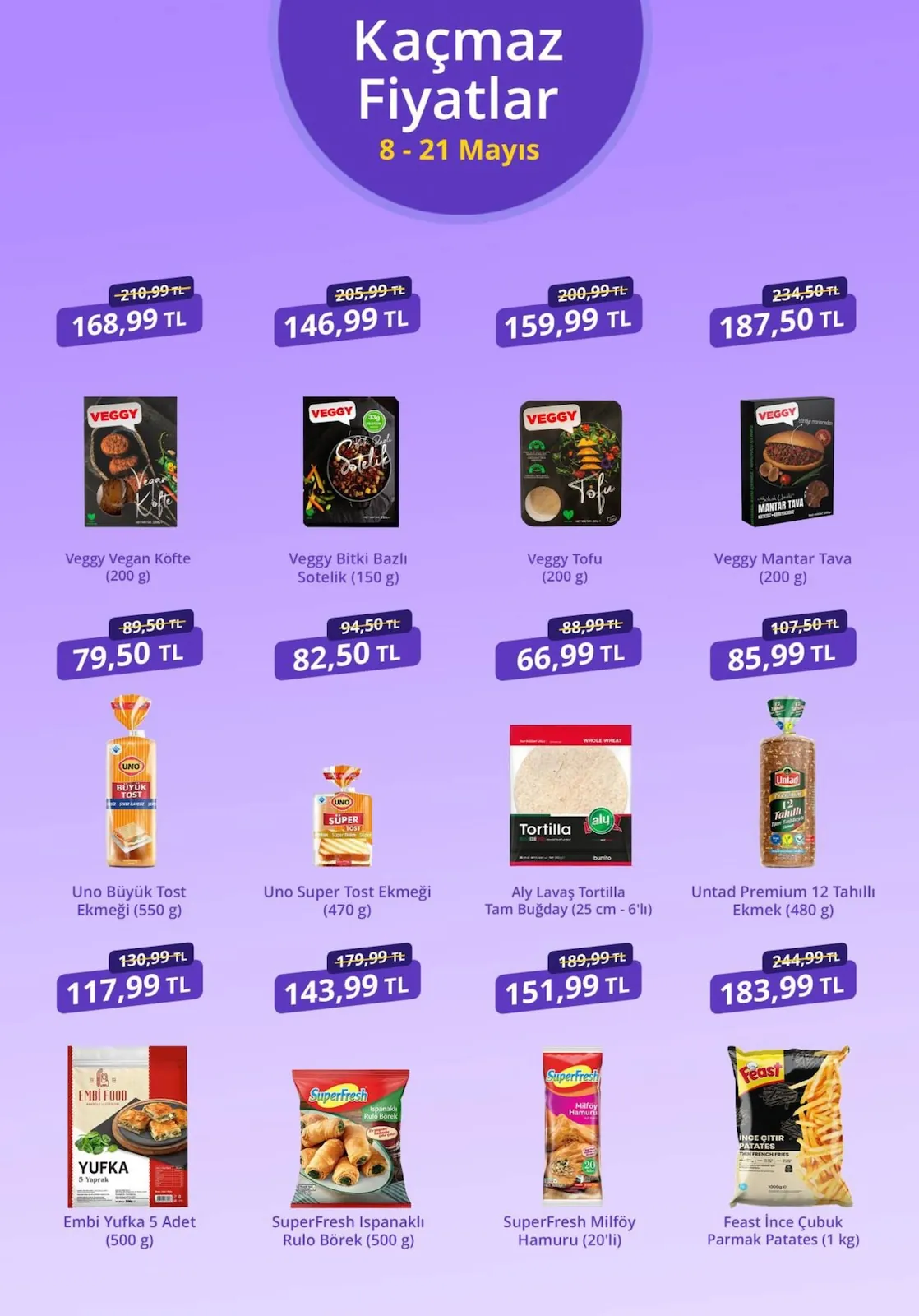 getirbüyük getirbüyük 8 Mayıs 2026 Aktüel Kataloğu sayfa 8: Veggy Tofu 200G, Veggy Bitki Bazlı Sotelik 150G