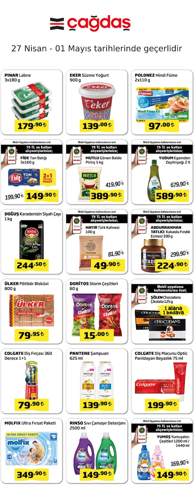 Çağdaş Market 27 Nisan 2026 Aktüel Kataloğu broşürü