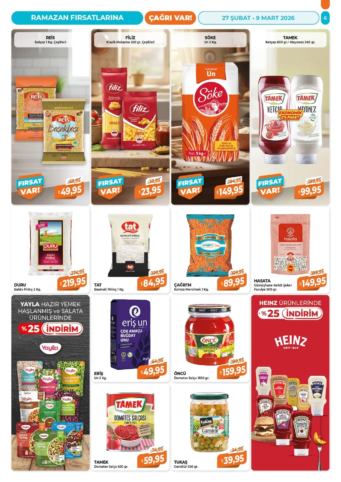 Çağrı Çağrı Market 27 Şubat 2026 Aktüel Kataloğu sayfa 6: Çağri'M Kırmızı Mercimek 1 Kg., Hasata Gümüşhane Kelkit Şeker Fasulye 500 Gr.