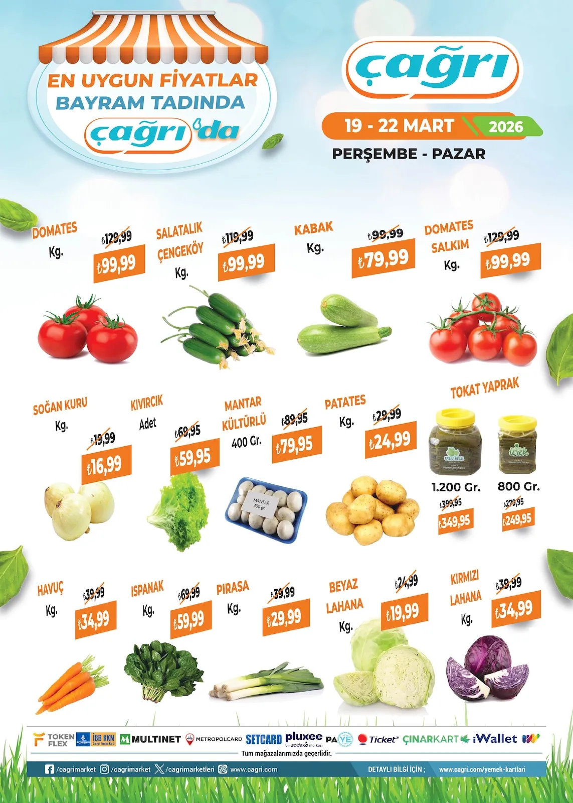 Çağrı Çağrı Market 19 Mart 2026 Aktüel Kataloğu sayfa 2: Kırmızı Lahana Kg, Beyaz Lahana Kg